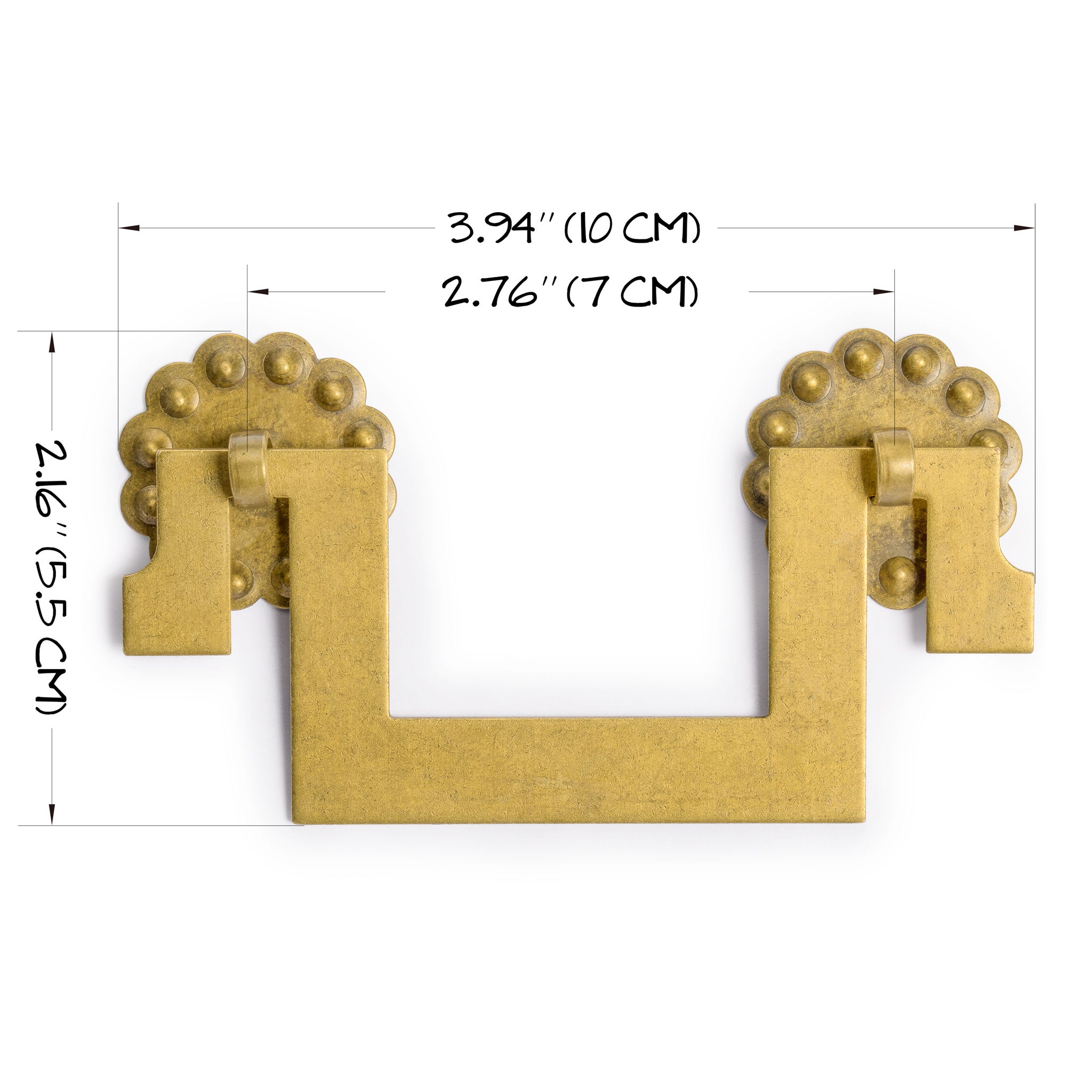 All Square Pulls 4" - Set of 2-Chinese Brass Hardware