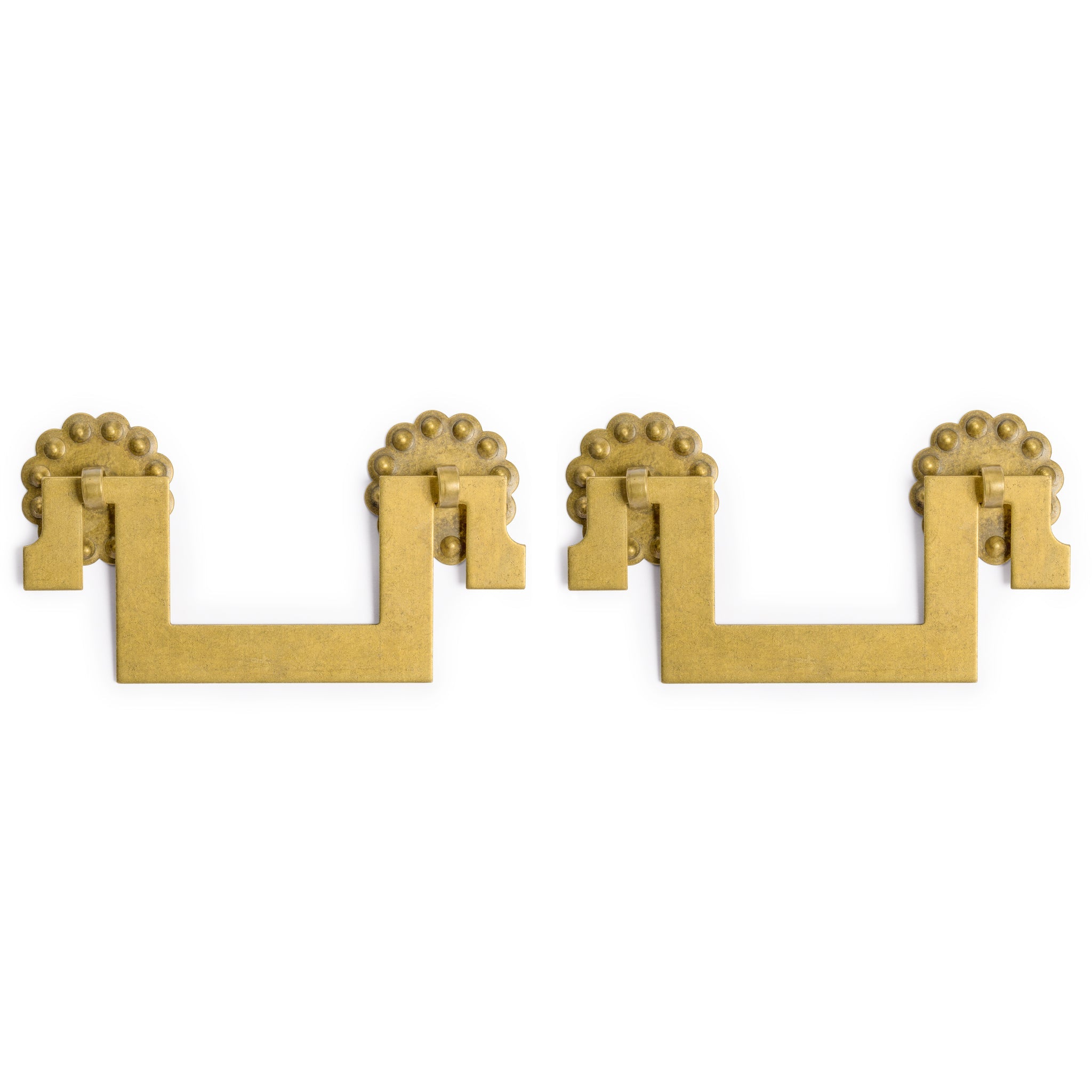 All Square Pulls 4" - Set of 2-Chinese Brass Hardware