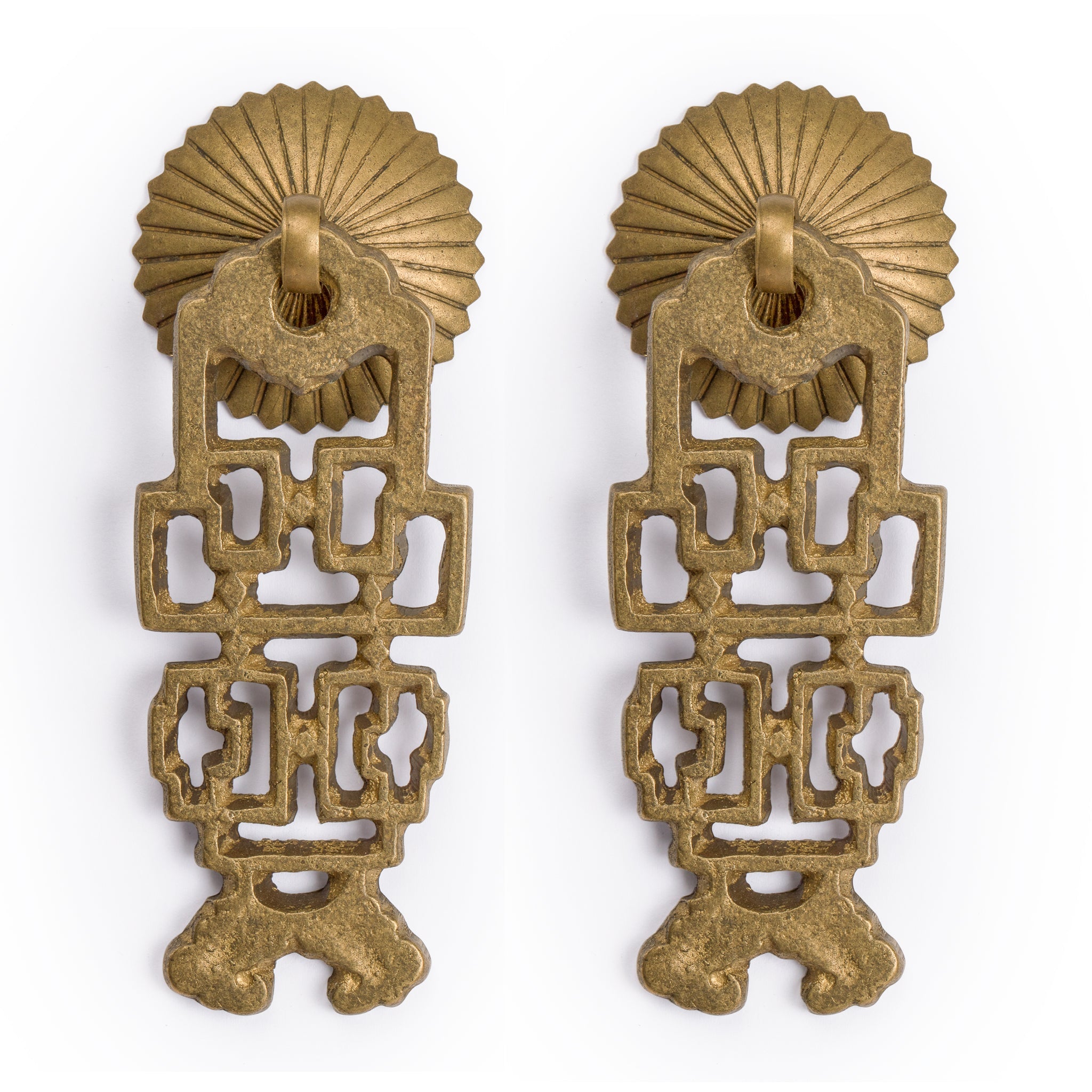 Ancient Throne Pulls 3.5" - Set of 2-Chinese Brass Hardware
