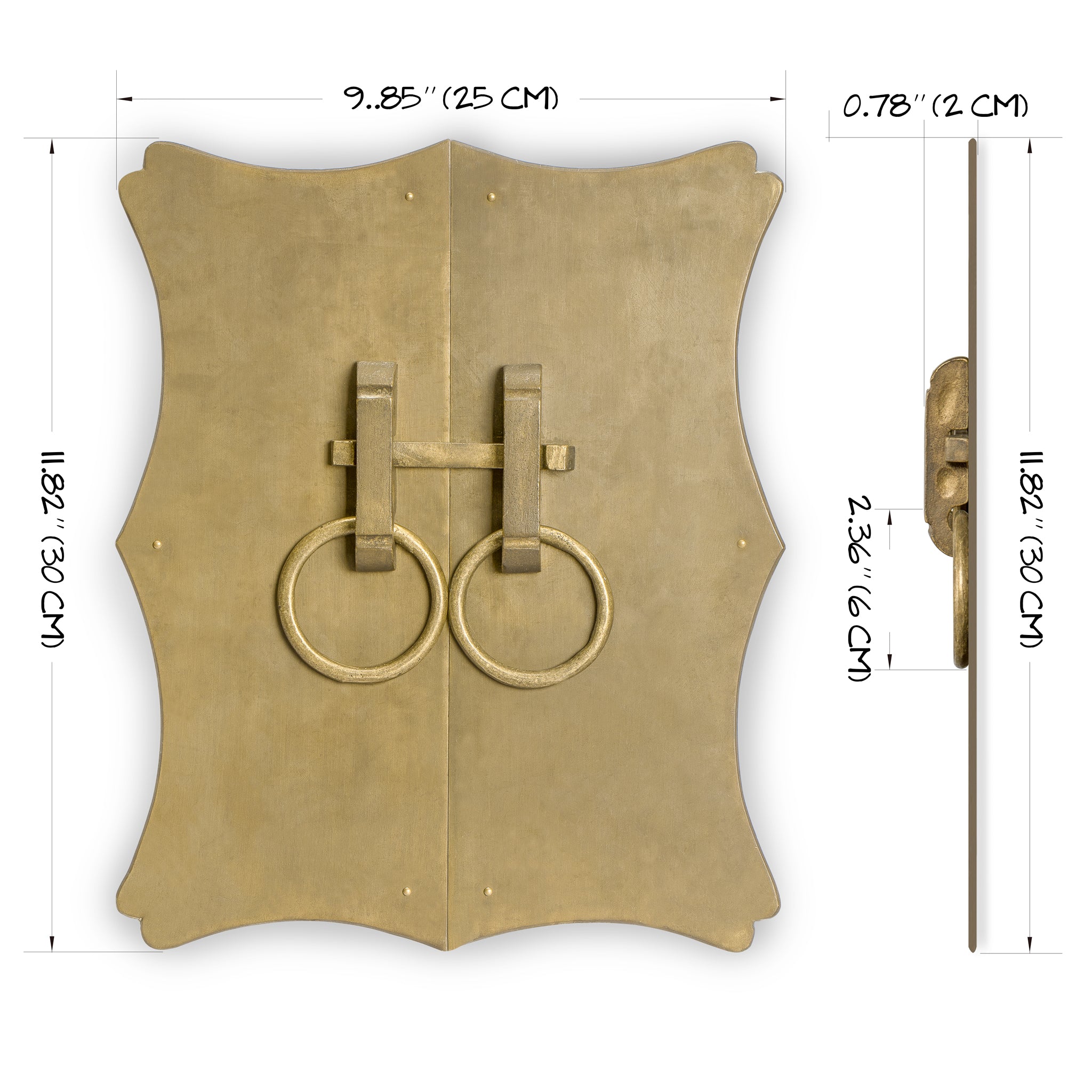 Bamboo Curve Cabinet Plate 10" x 12"-Chinese Brass Hardware