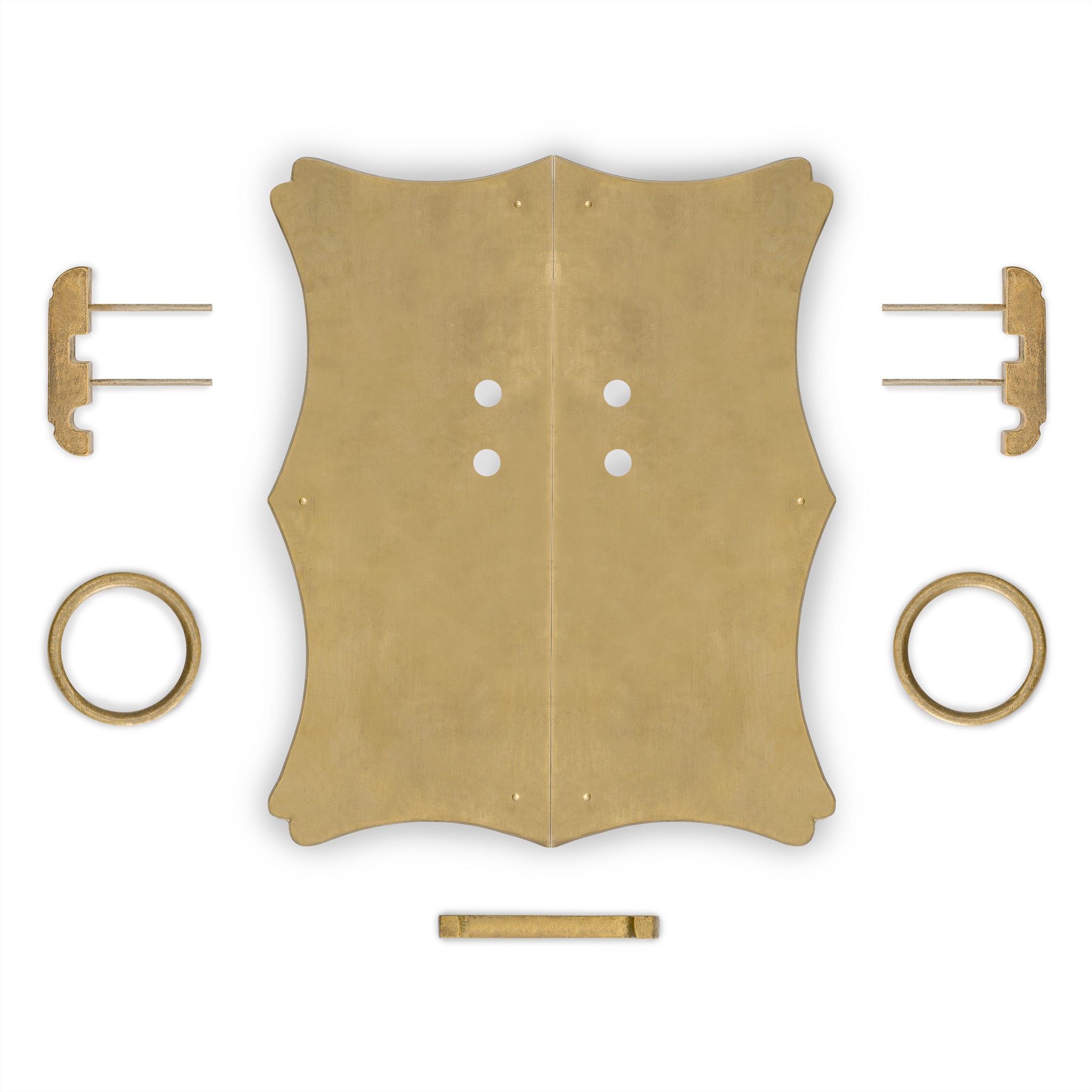 Bamboo Curve Cabinet Plate 10" x 12"-Chinese Brass Hardware