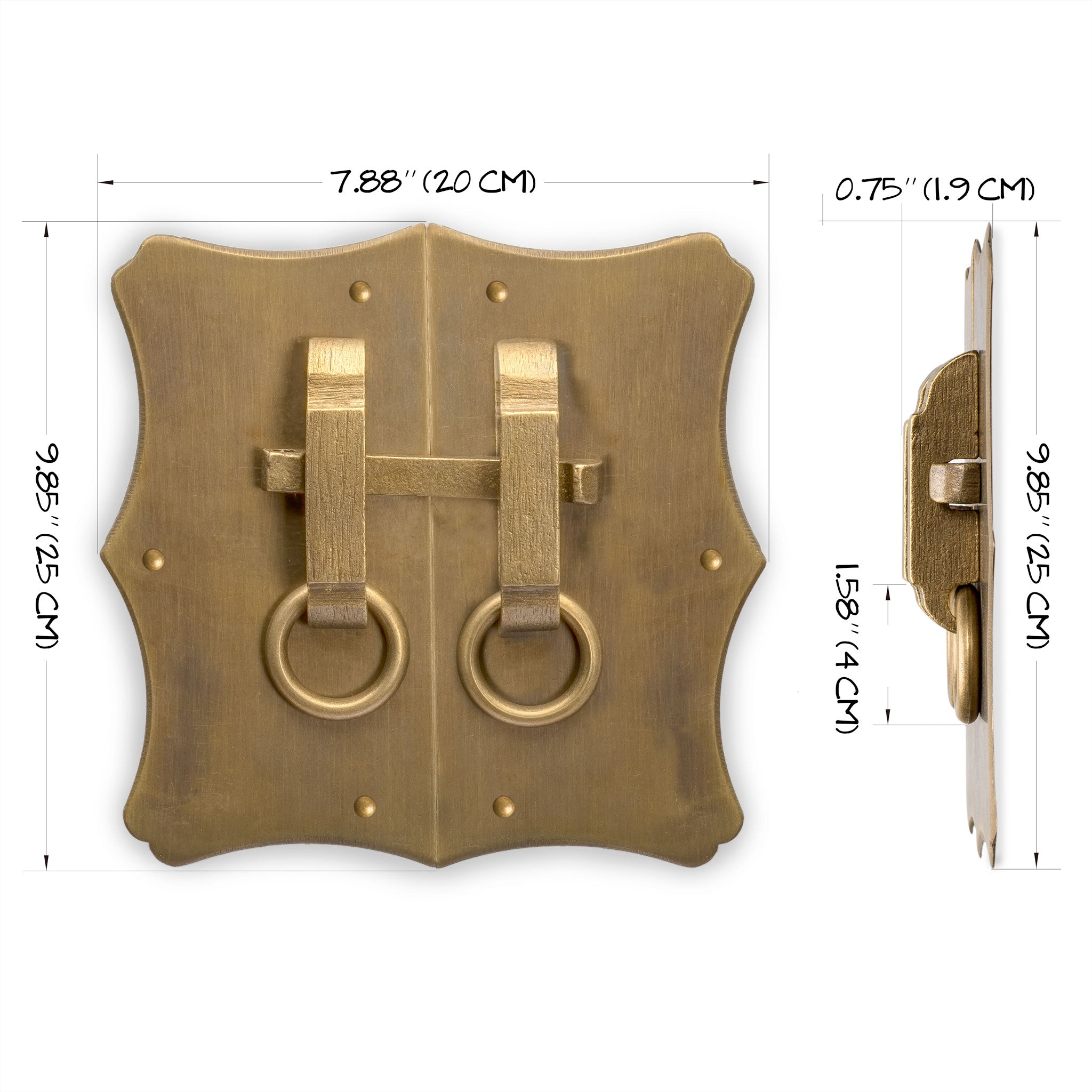 Bamboo Curve Cabinet Plate 8" x 10"-Chinese Brass Hardware