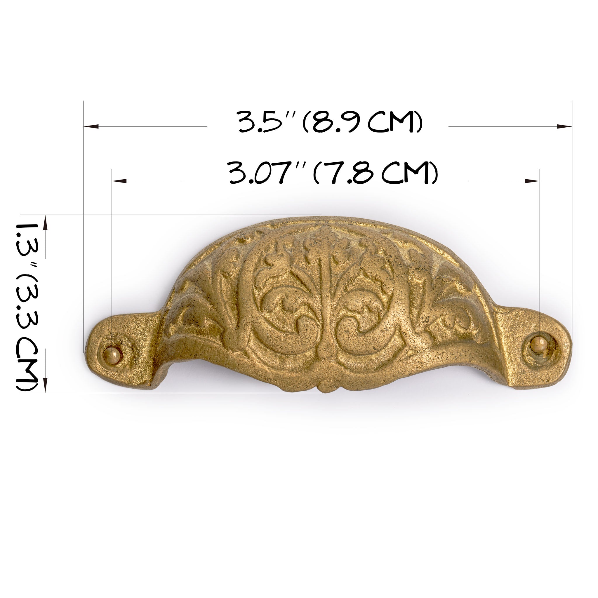 Bamboo Leaf Handle Pulls 3.5" - Set of 2-Chinese Brass Hardware