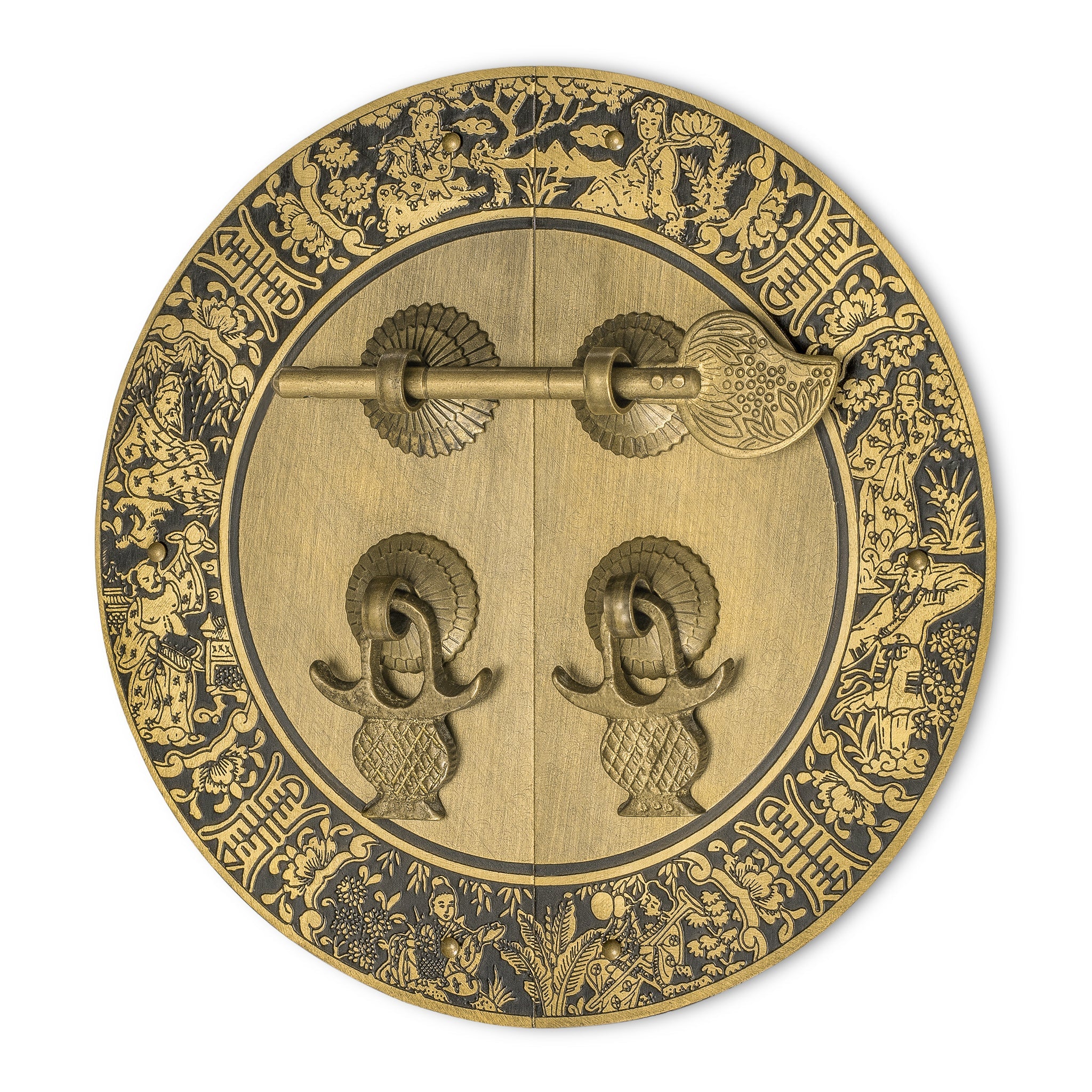 Blessings for Long Life Cabinet Face Plate 5.5"-Chinese Brass Hardware