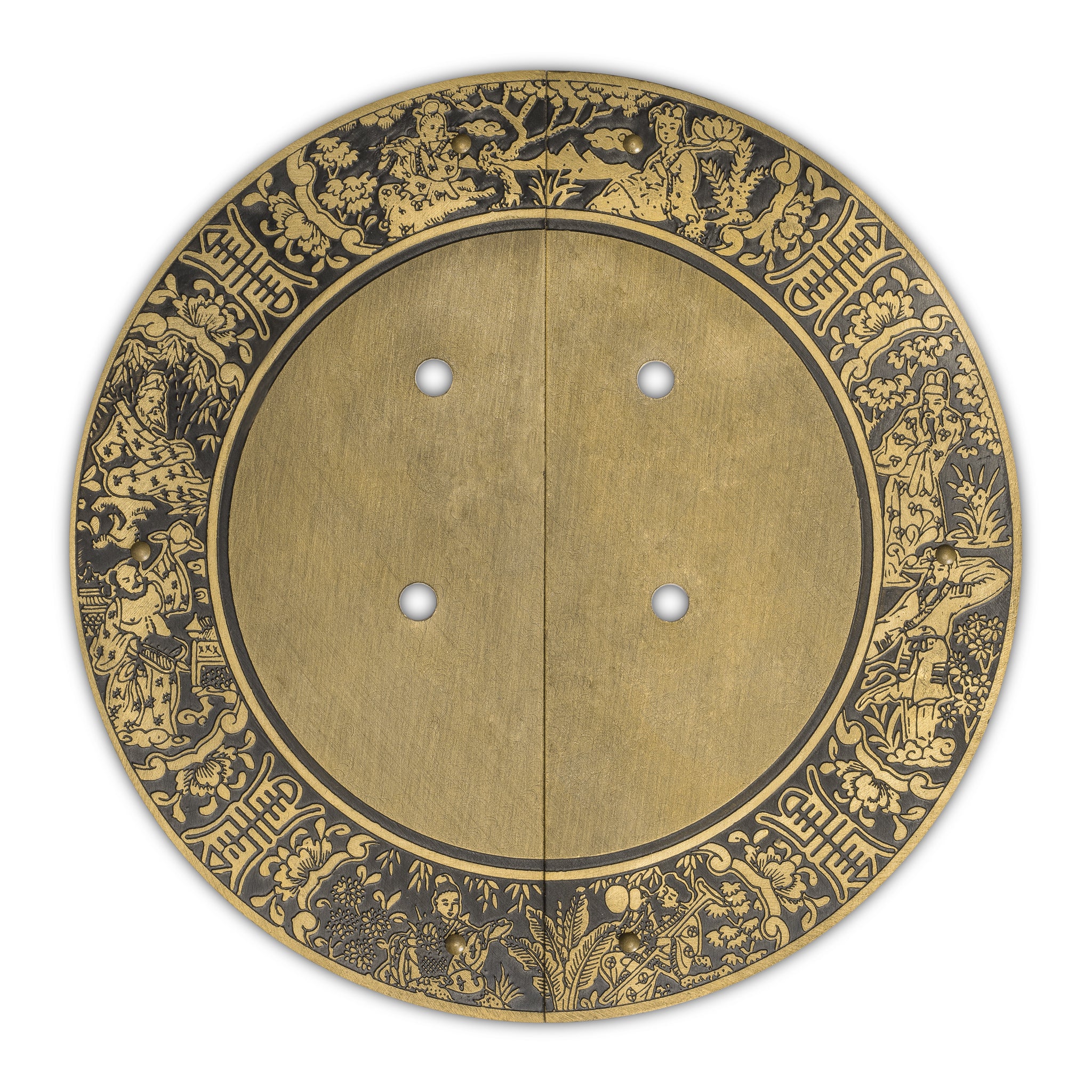 Blessings for Long Life Cabinet Face Plate 5.5"-Chinese Brass Hardware