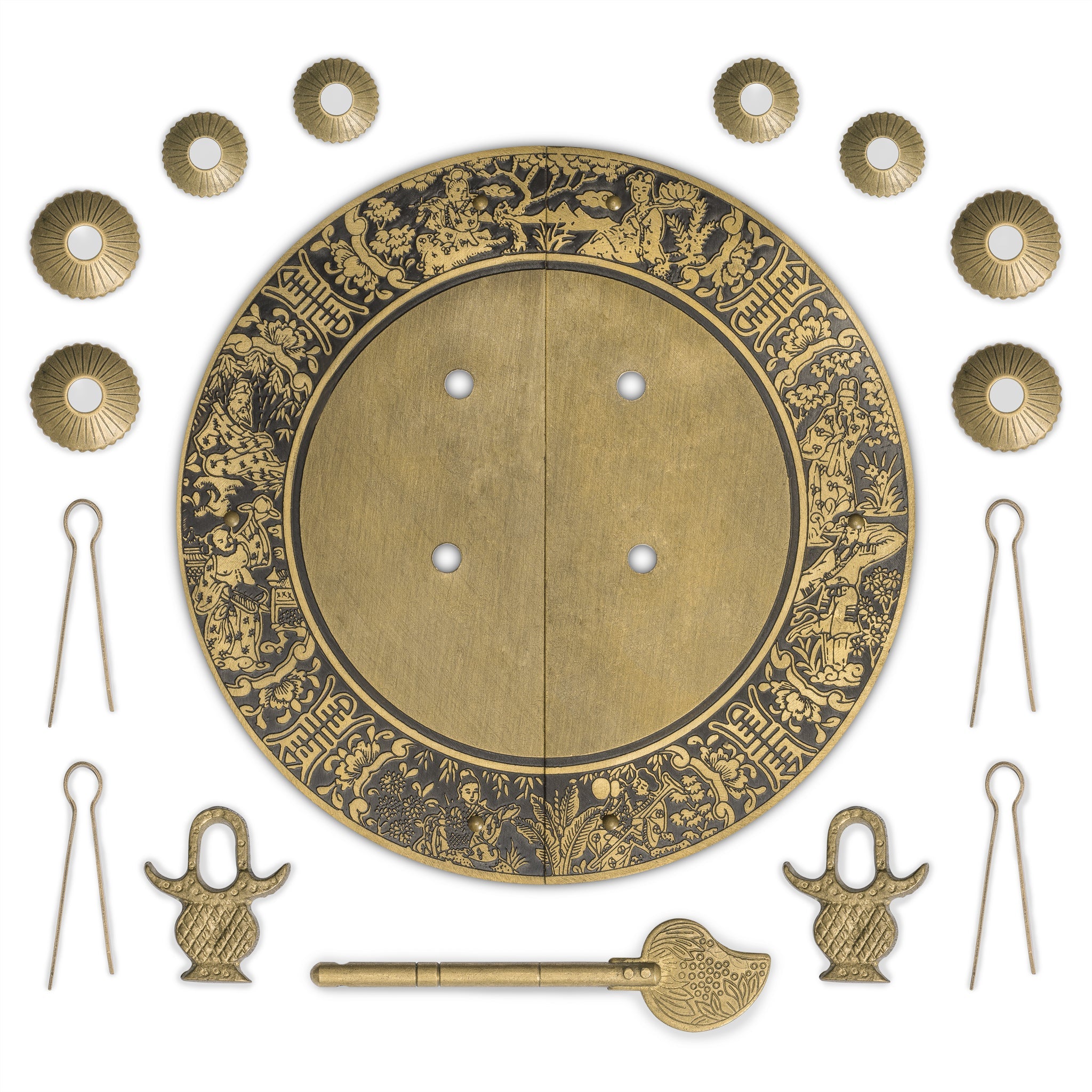 Blessings for Long Life Cabinet Face Plate 5.5"-Chinese Brass Hardware