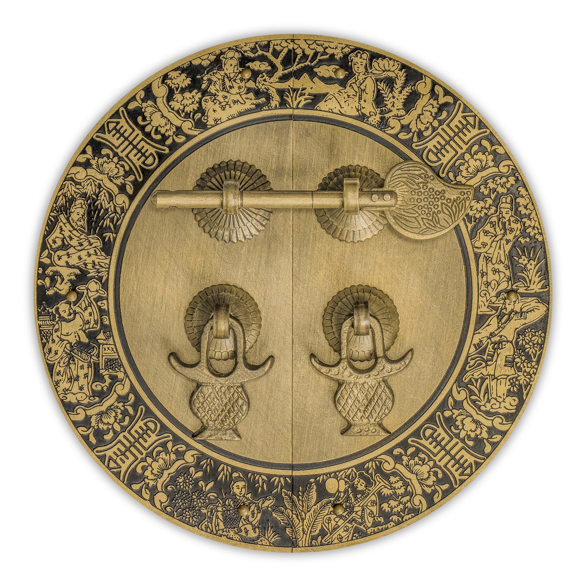 Blessings for Long Life Cabinet Face Plate 5.5"-Chinese Brass Hardware