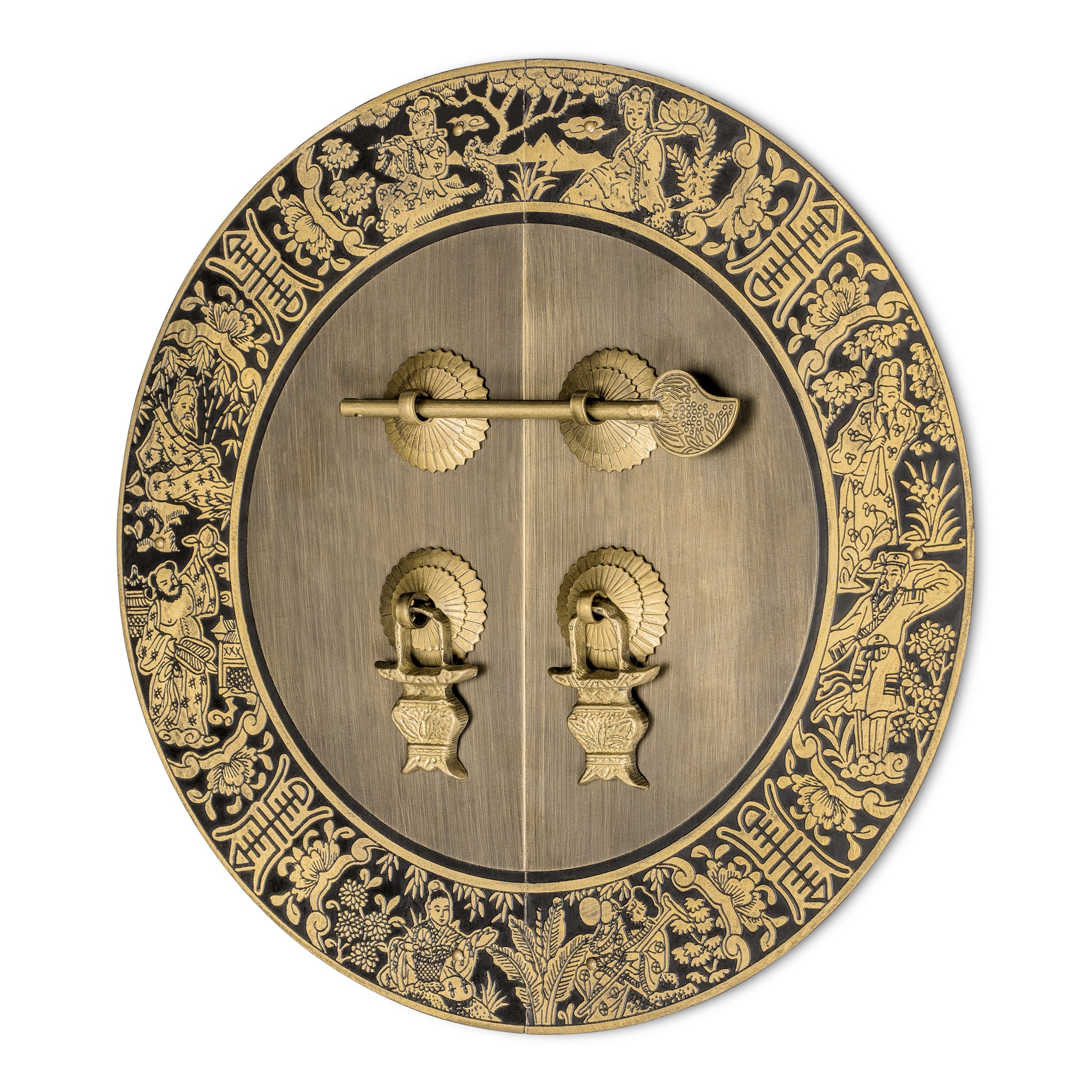 Blessings for Long Life Cabinet Face Plate 9.5"-Chinese Brass Hardware