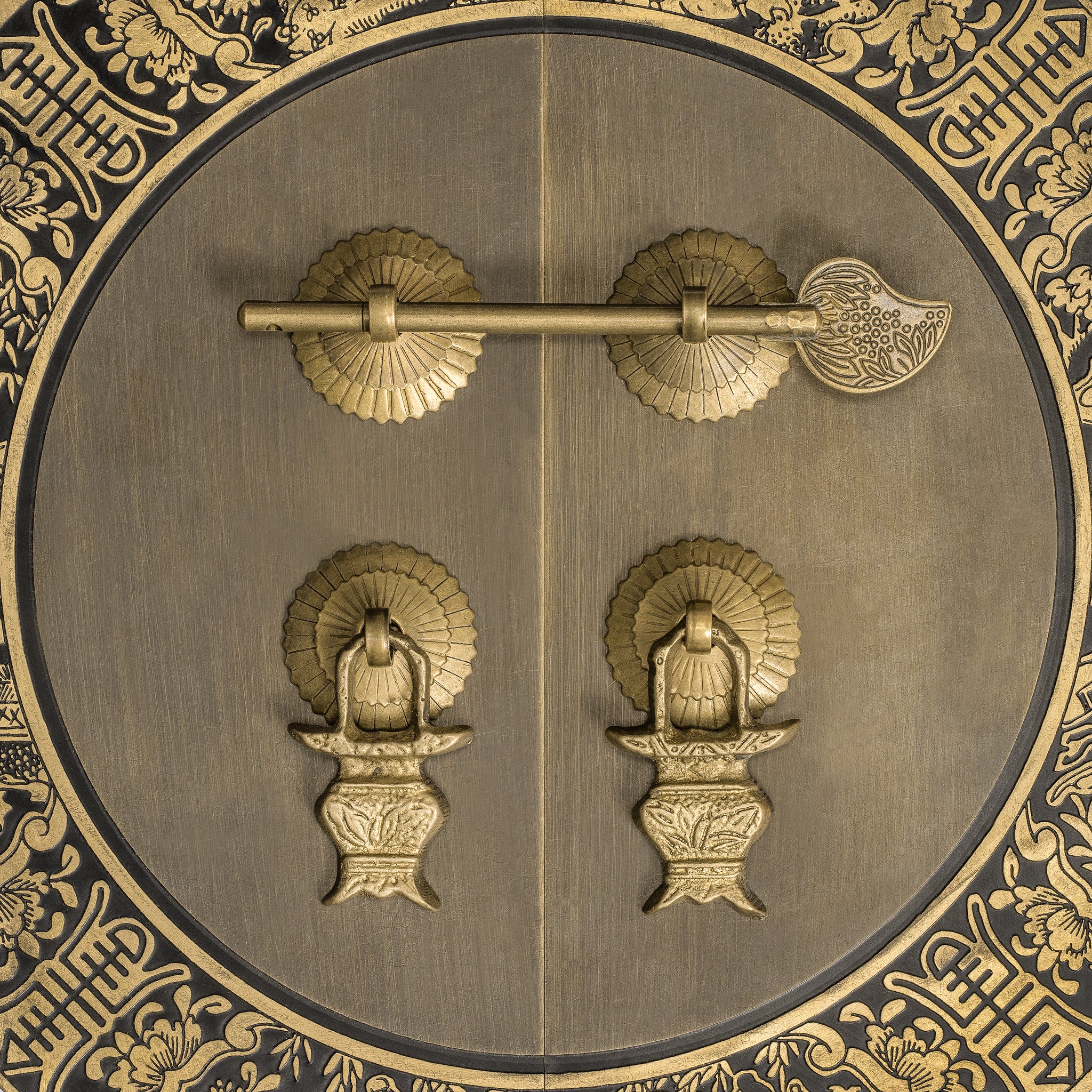 Blessings for Long Life Cabinet Face Plate 9.5"-Chinese Brass Hardware