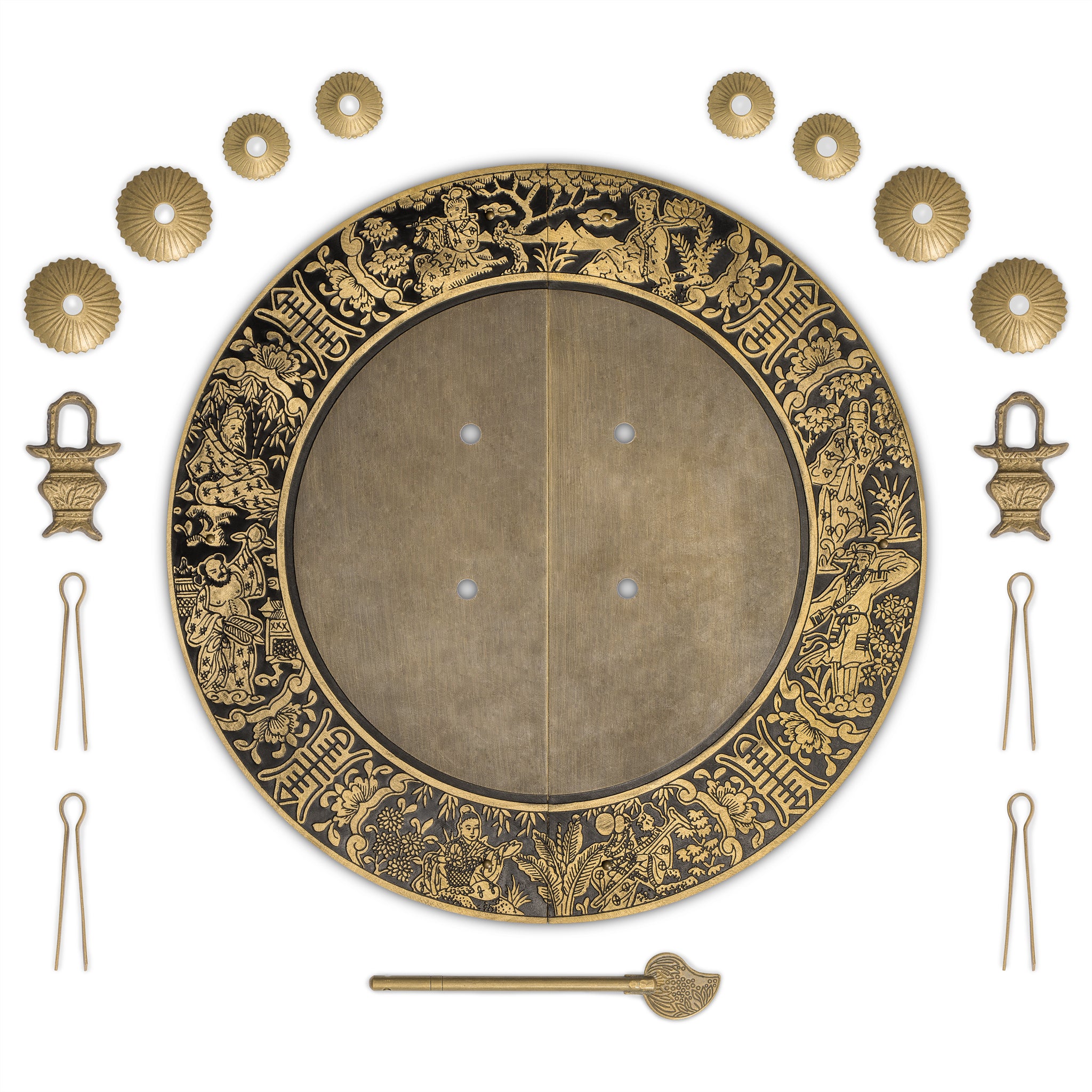 Blessings for Long Life Cabinet Face Plate 9.5"-Chinese Brass Hardware