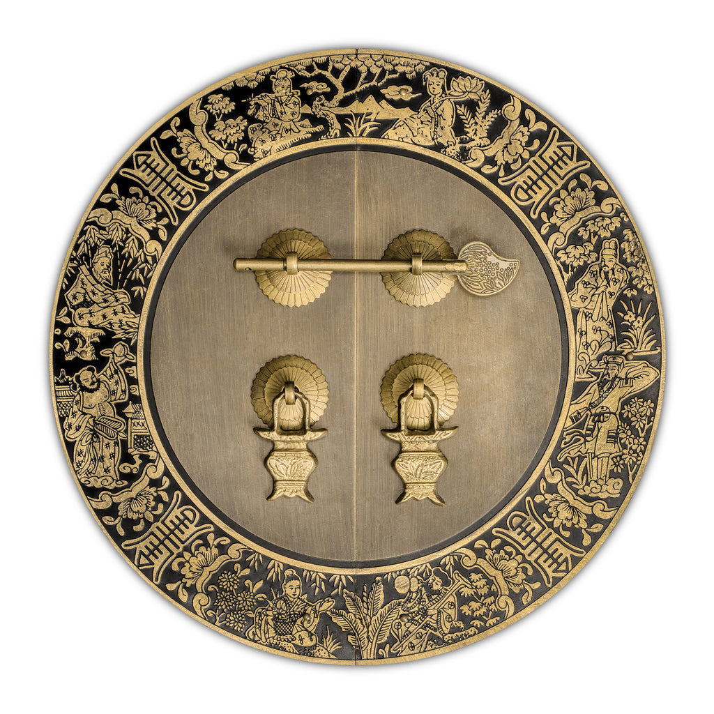 Blessings for Long Life Cabinet Face Plate 9.5"-Chinese Brass Hardware
