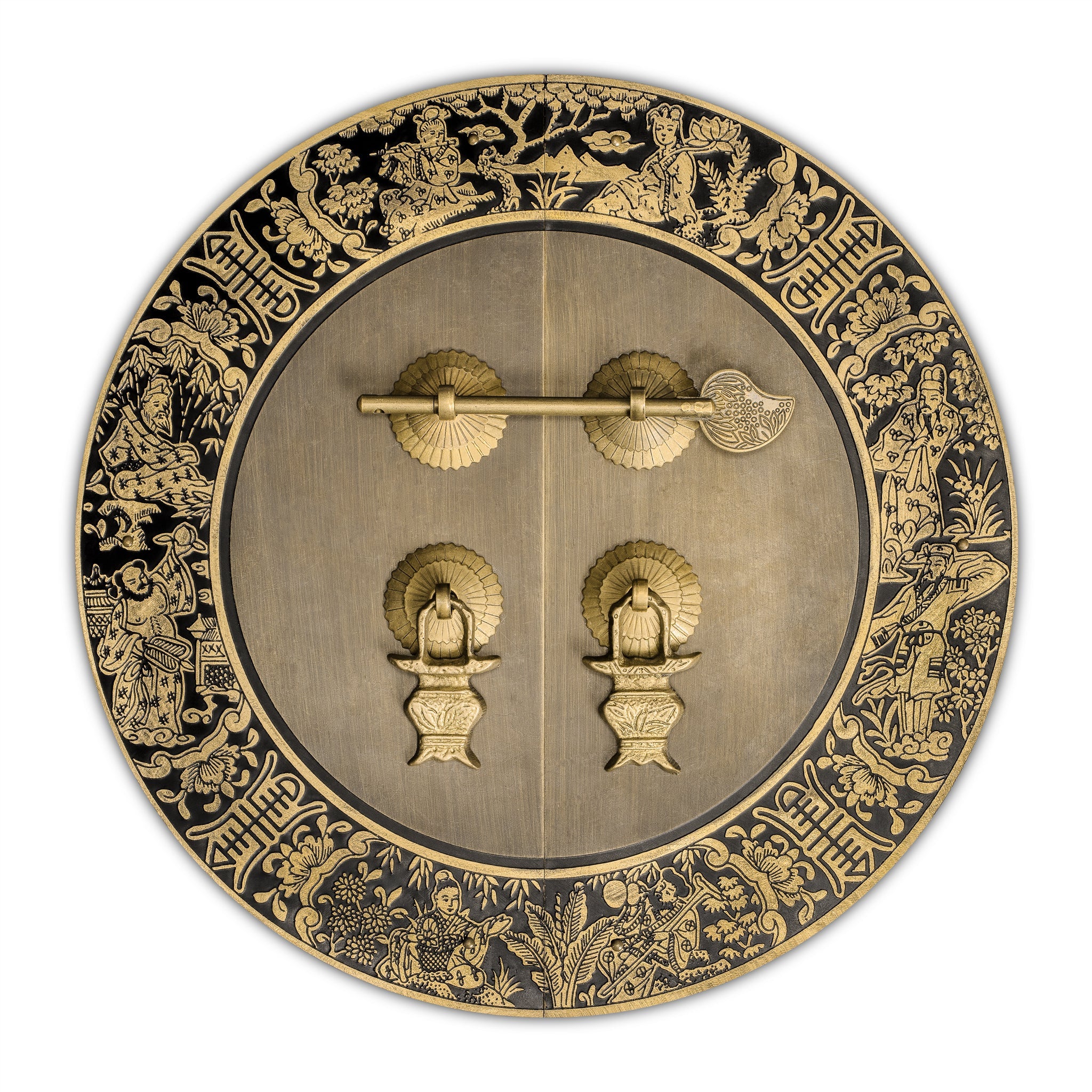 Blessings for Long Life Cabinet Face Plate 9.5"-Chinese Brass Hardware