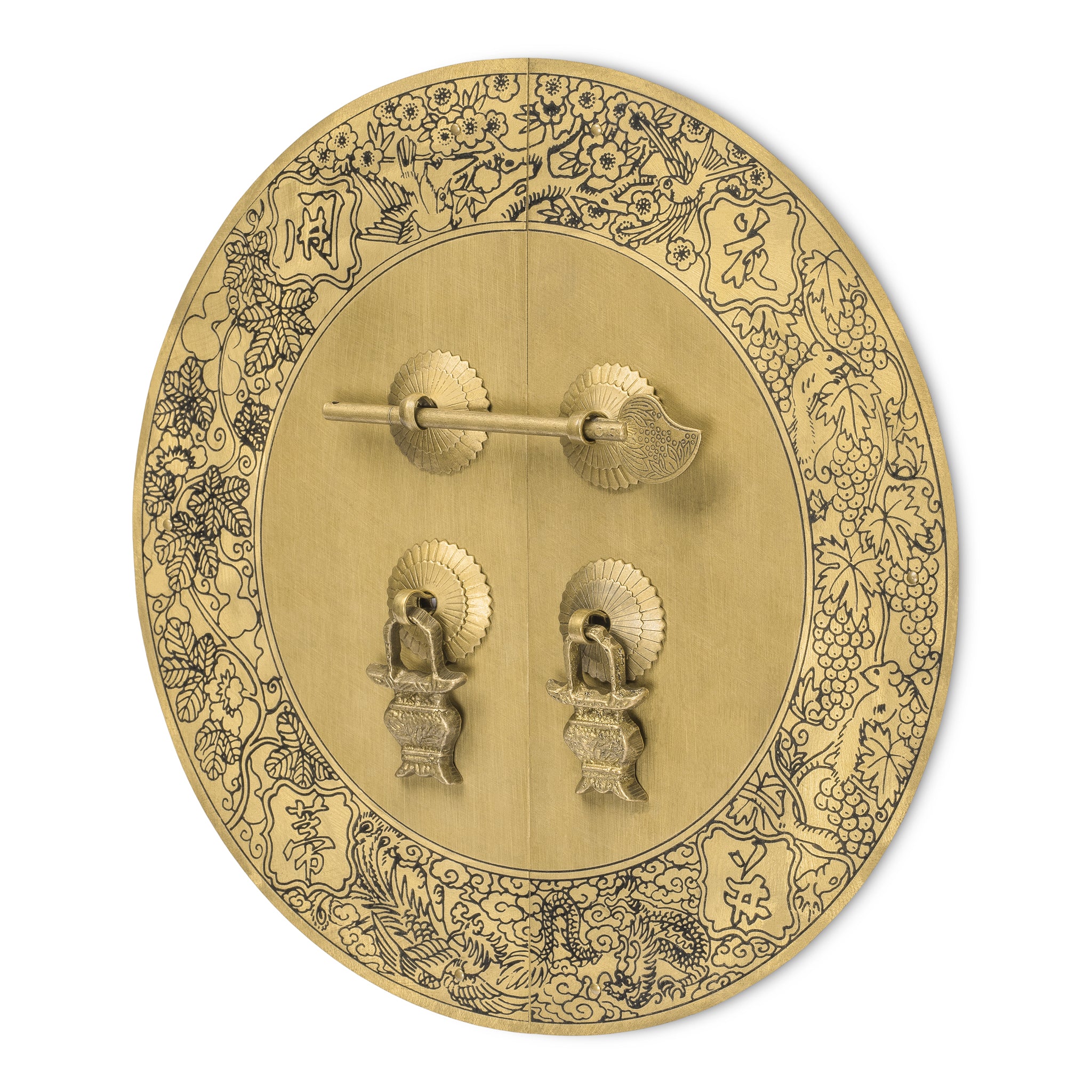 Bountiful Harvest Cabinet Face Plate 9.5"-Chinese Brass Hardware