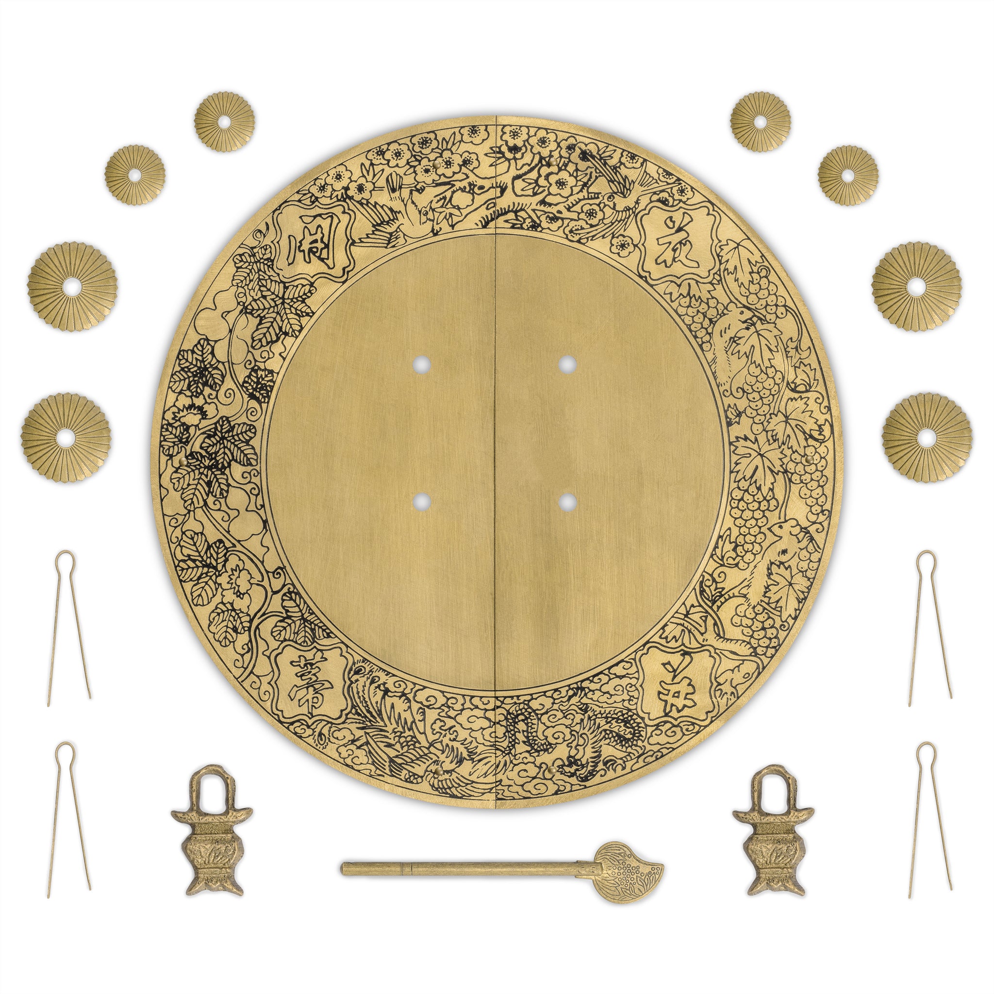 Bountiful Harvest Cabinet Face Plate 9.5"-Chinese Brass Hardware