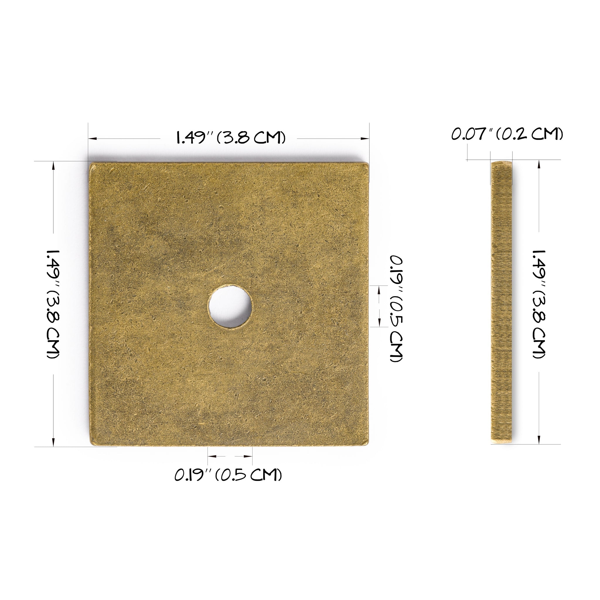 Decorative Square Washer Brass Hardware 1.5" - Set of 10-Chinese Brass Hardware