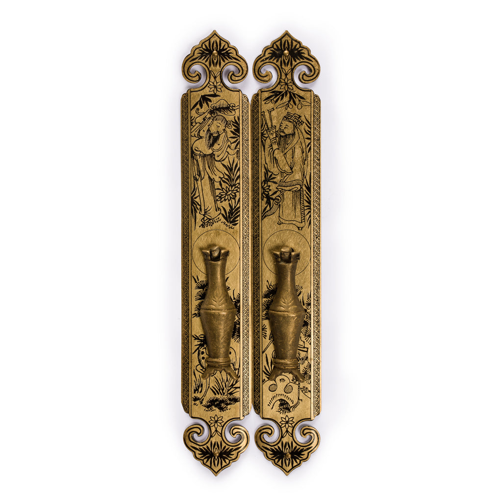 Double Wine Bottle Strip Pulls 10"-Chinese Brass Hardware