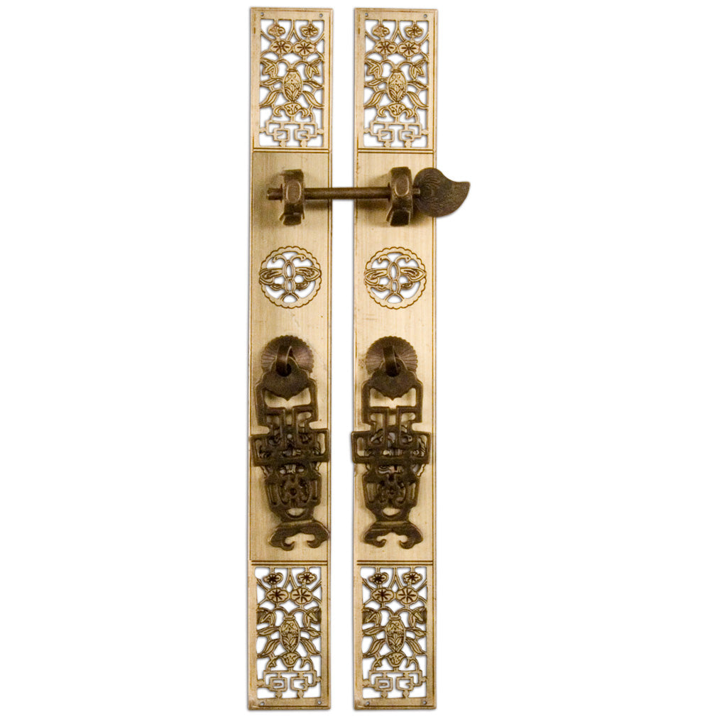 Flower Basket Strip Pulls Polished 12"-Chinese Brass Hardware