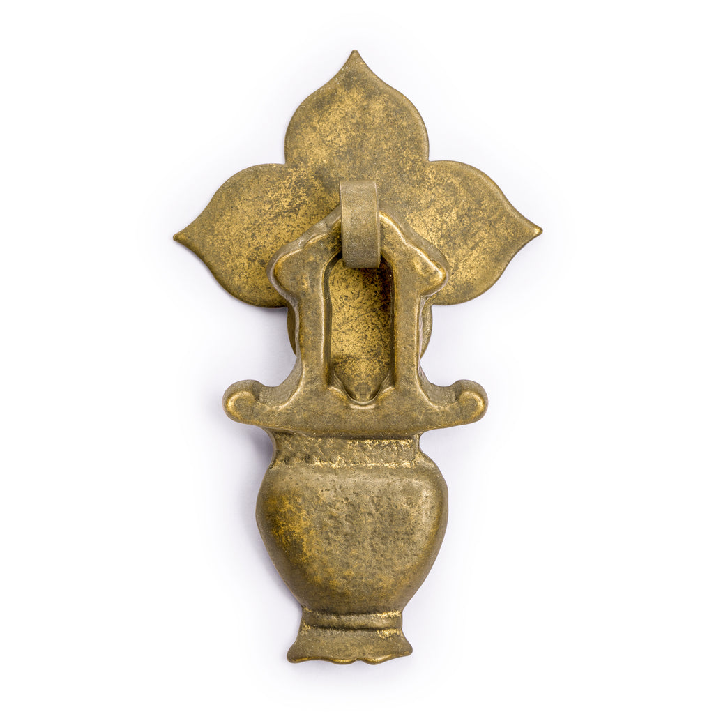 Golden Furnace and Flower Pulls 2.1" - Set of 2-Chinese Brass Hardware