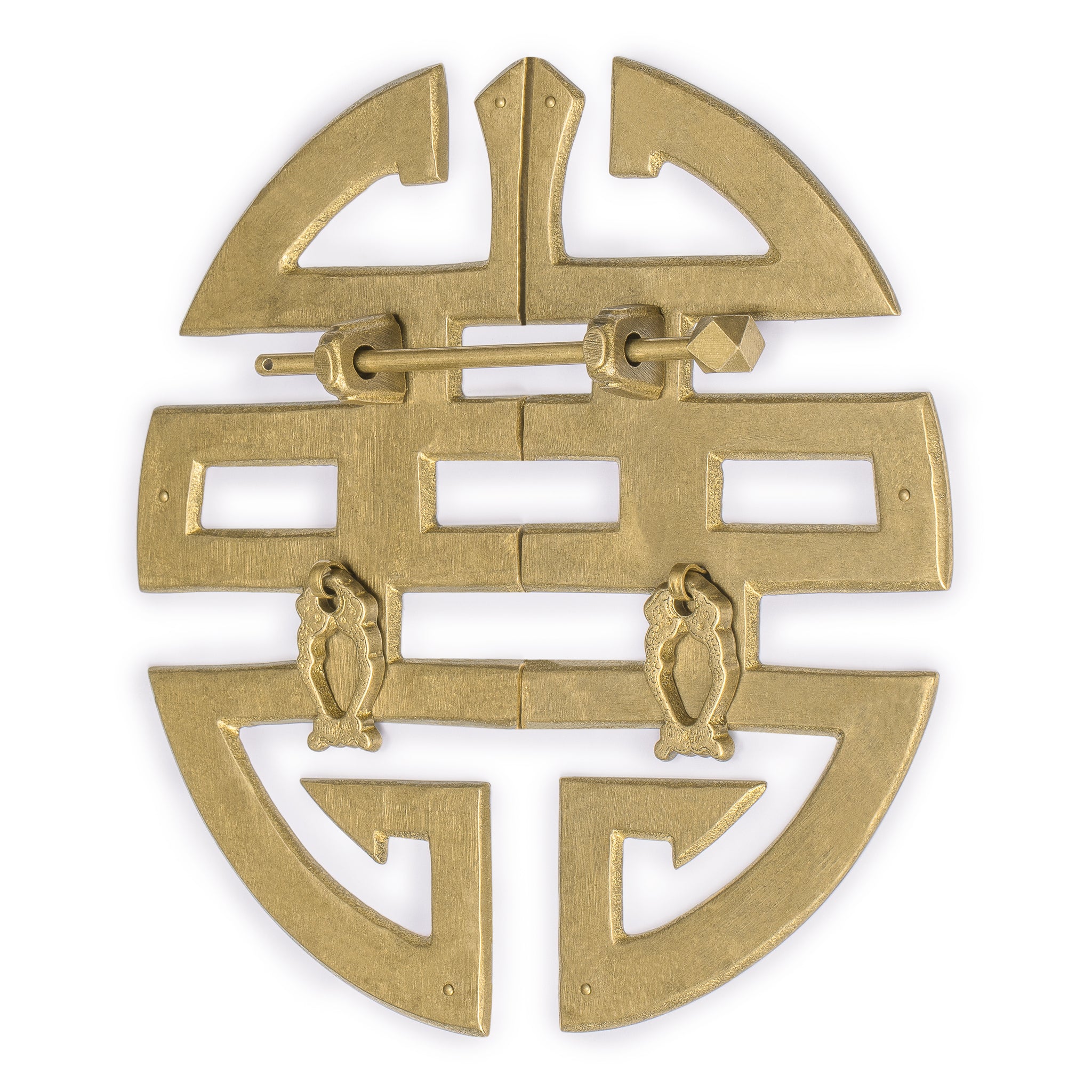 Happiness Character Cabinet Face Plate 9.5"-Chinese Brass Hardware