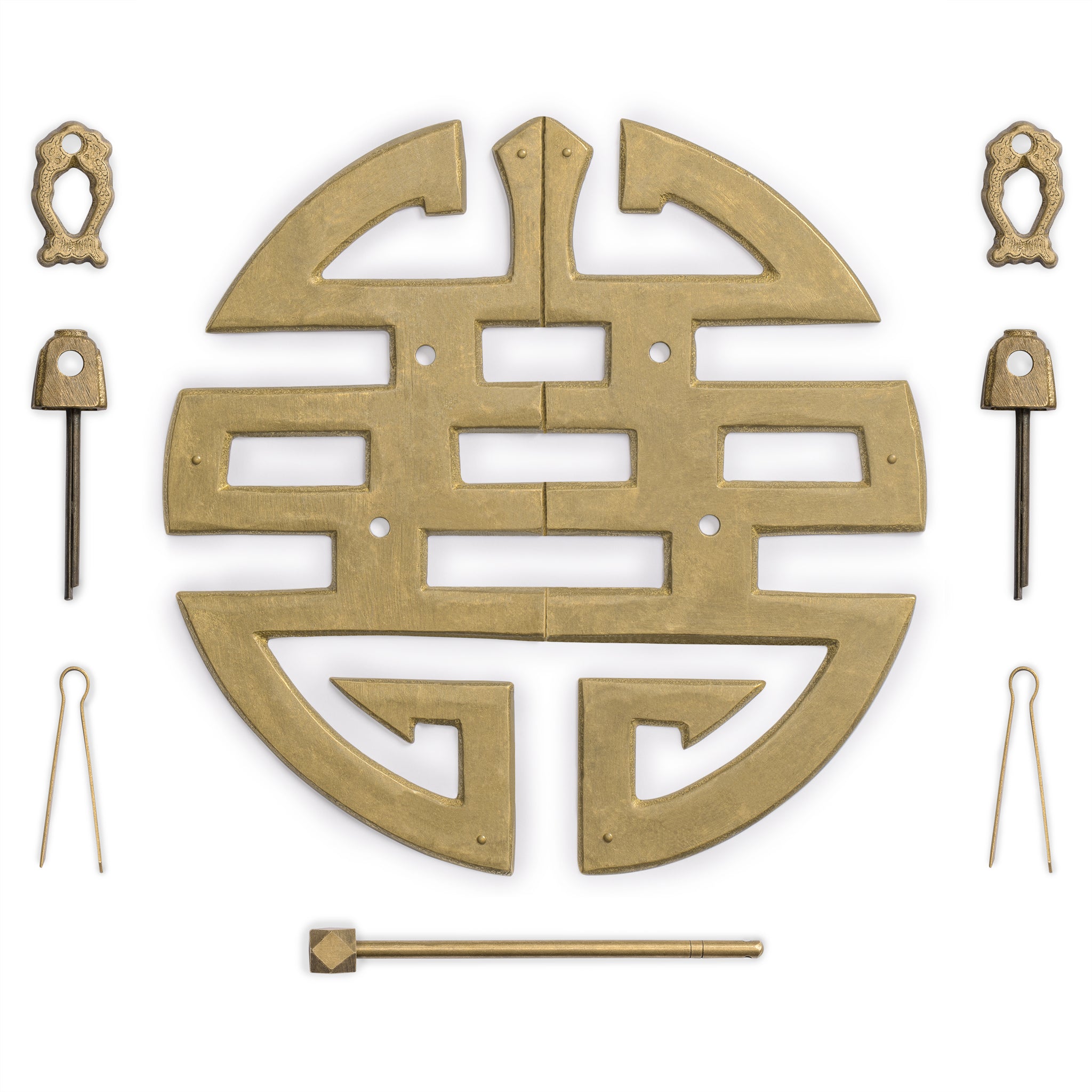 Happiness Character Cabinet Face Plate 9.5"-Chinese Brass Hardware