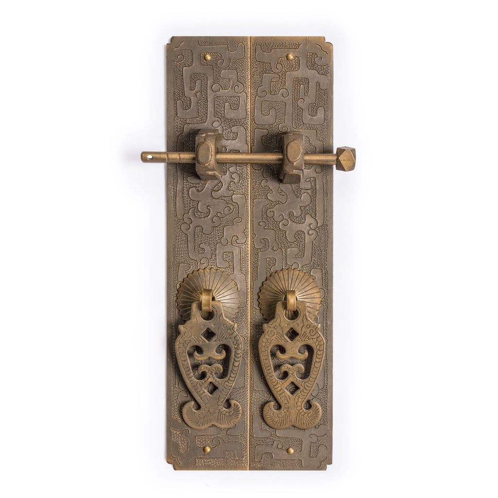 Kui Dragon and Goldfish Strip Pulls 8"-Chinese Brass Hardware