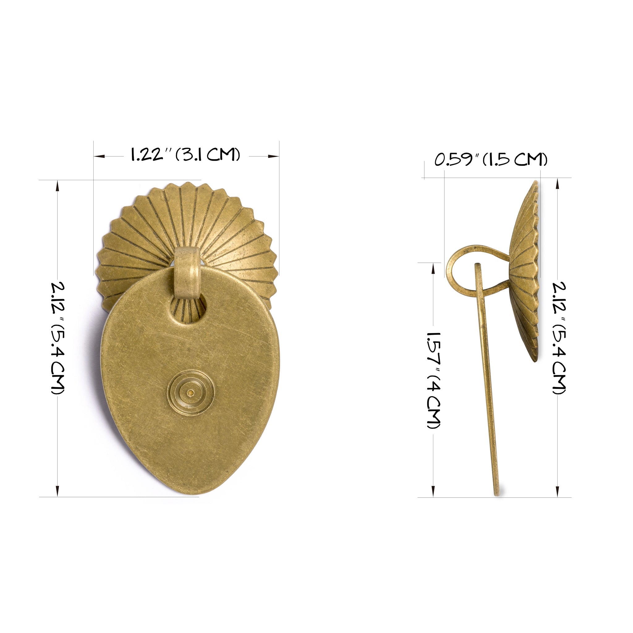 Melon Seed Pulls 1.6" - Set of 2-Chinese Brass Hardware
