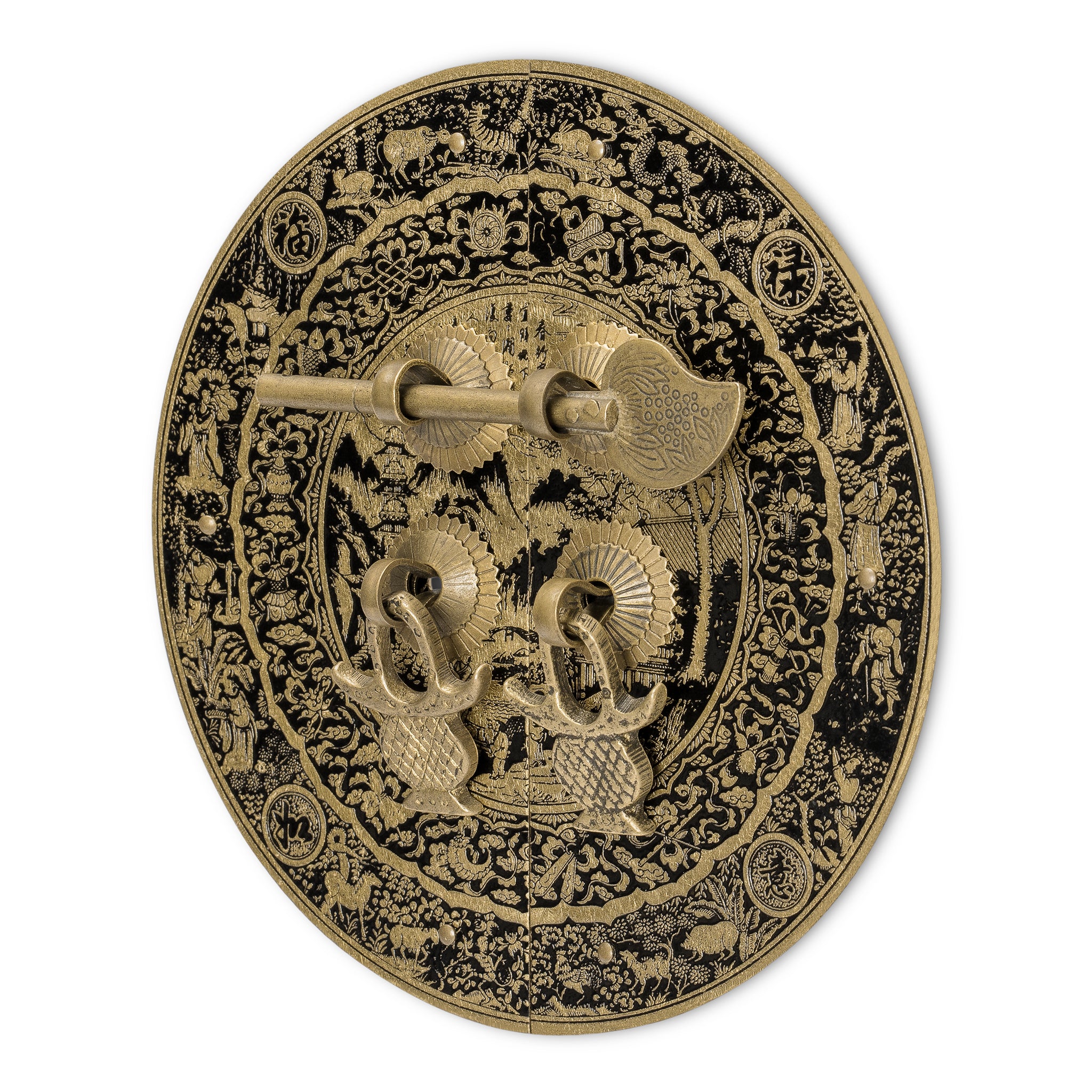 Mountain Scenery Cabinet Face Plate 5.5"-Chinese Brass Hardware
