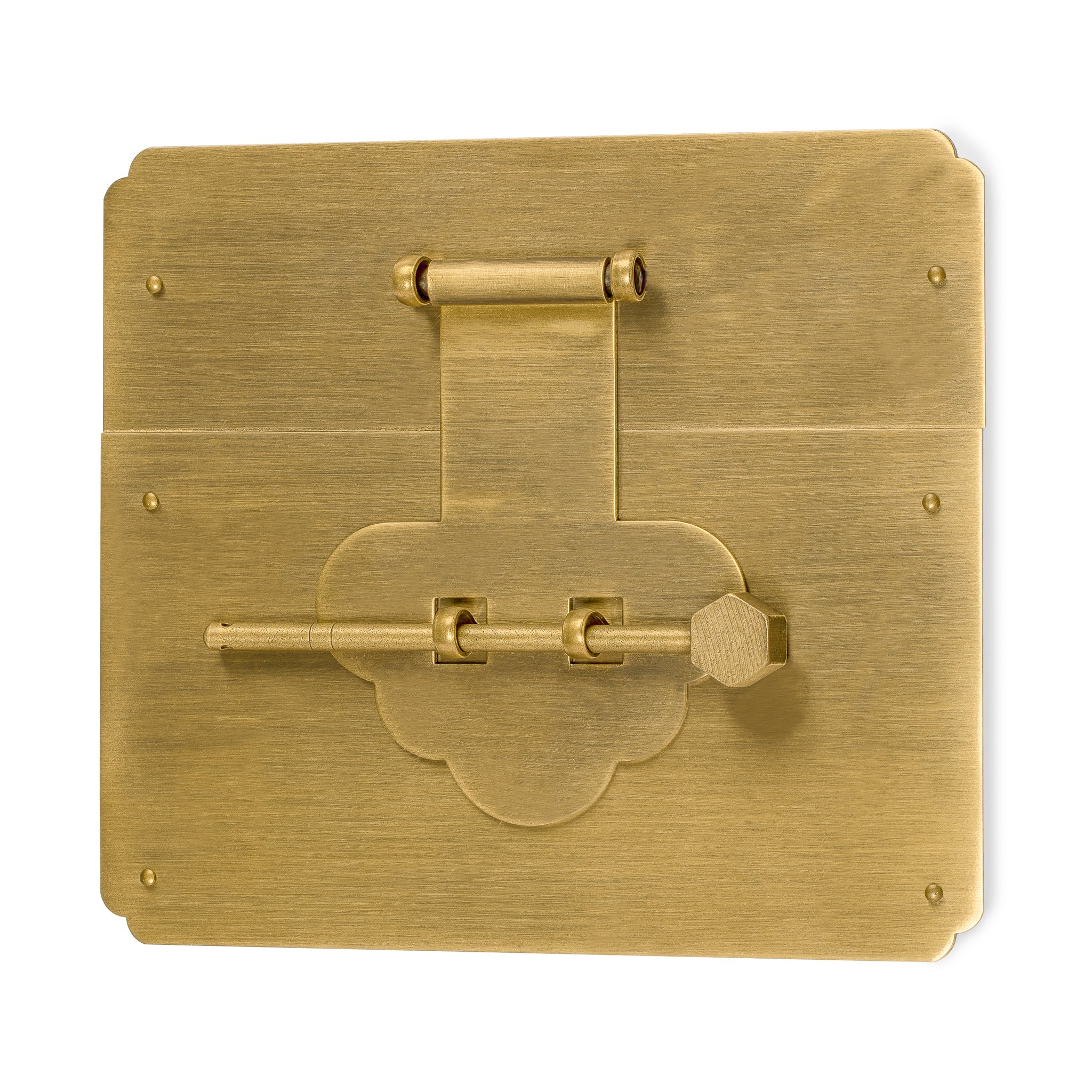 Mushroom Square Chest Box Face Plate Latch (5.5"x 6.5")-Chinese Brass Hardware