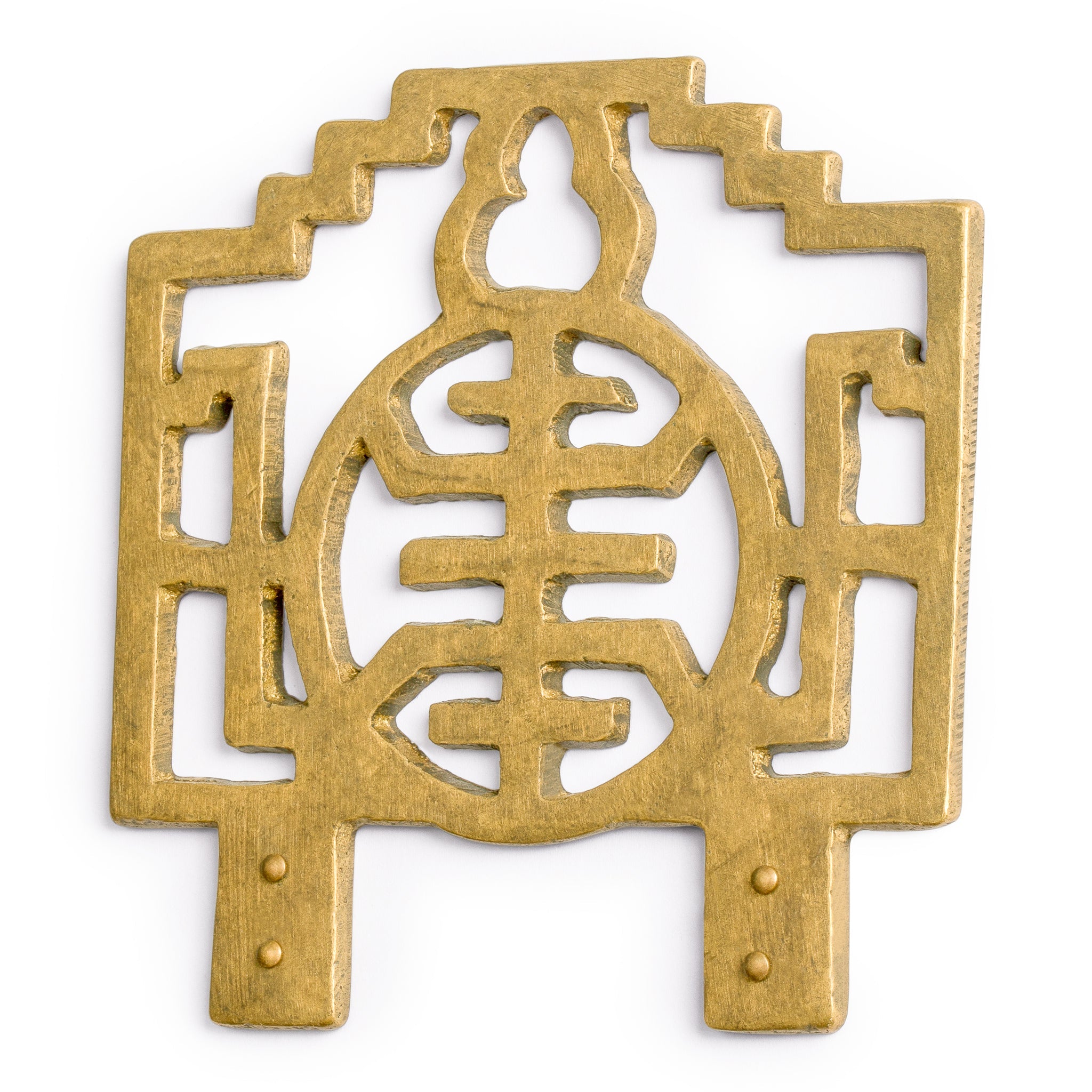 Old China Style Picture Hook Hanger 4 x 4" - Set of 1-Chinese Brass Hardware