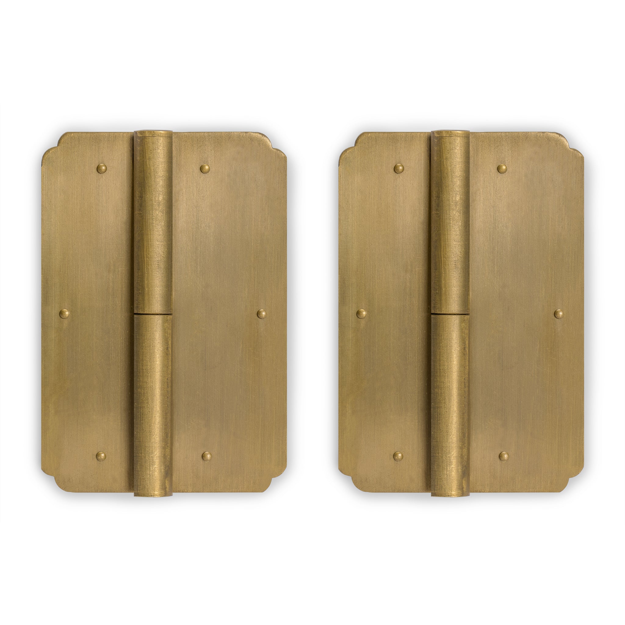 Rounded Corner Brass Hinge 4.5" - Set of 2-Chinese Brass Hardware