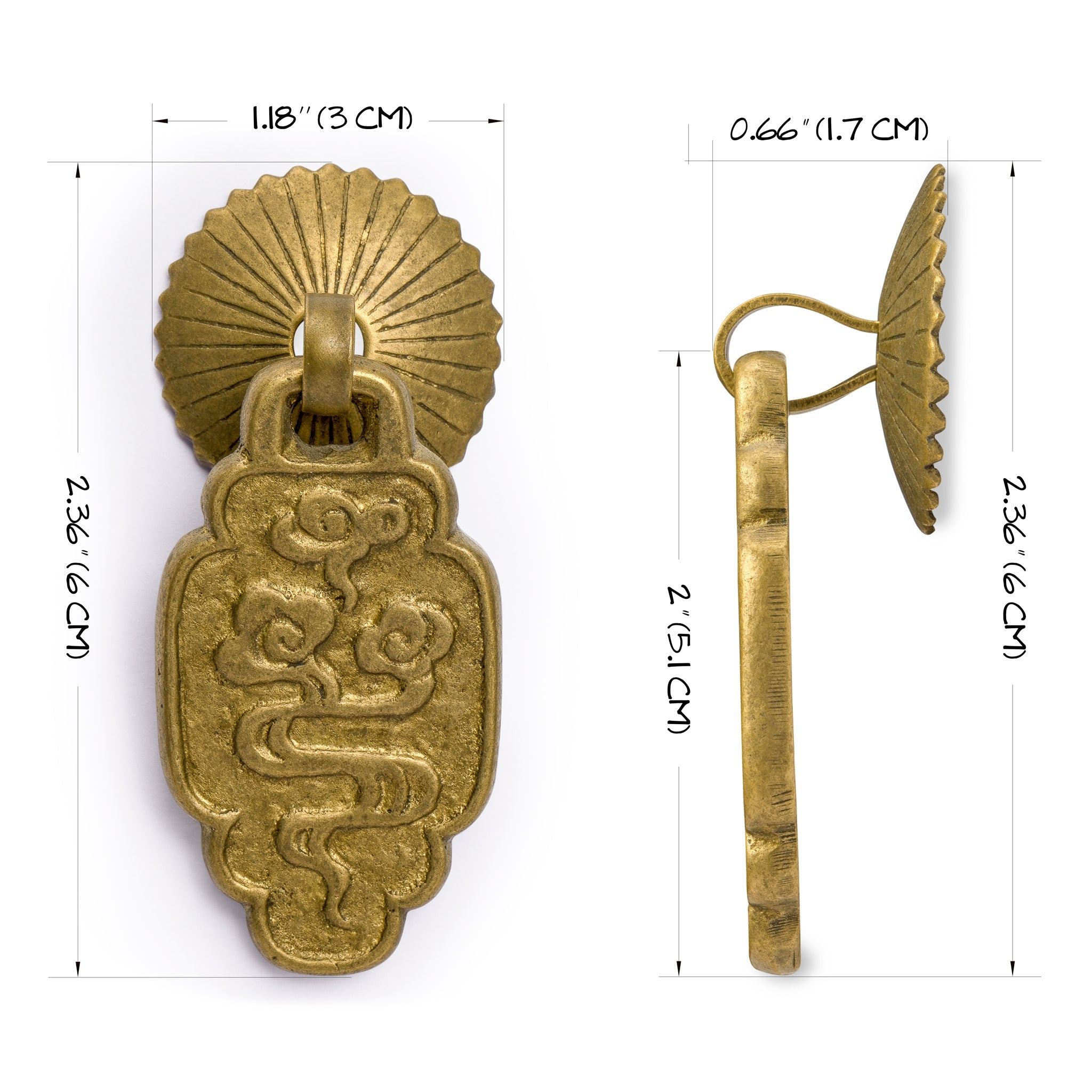 Ru Yi Pulls 2" - Set of 2-Chinese Brass Hardware