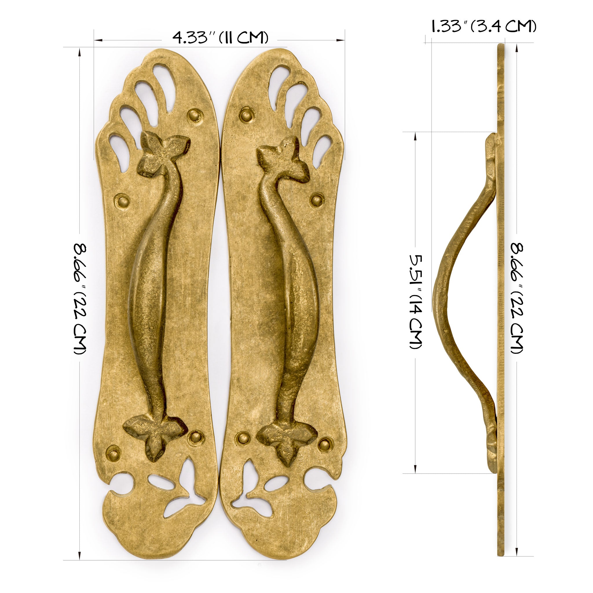 Sandal Strip Pulls 8.7"-Chinese Brass Hardware