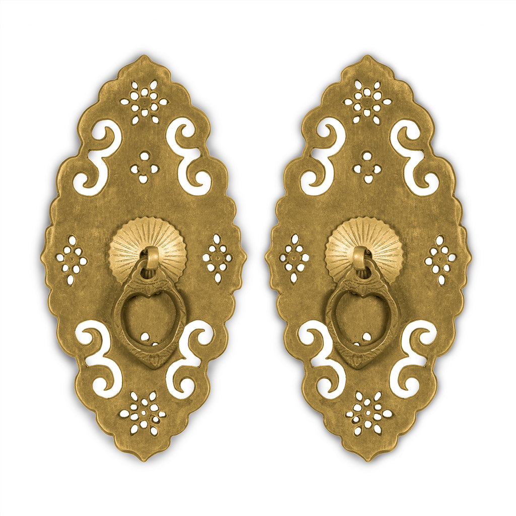 Silk Cabinet Pull 6" x 3"-Chinese Brass Hardware