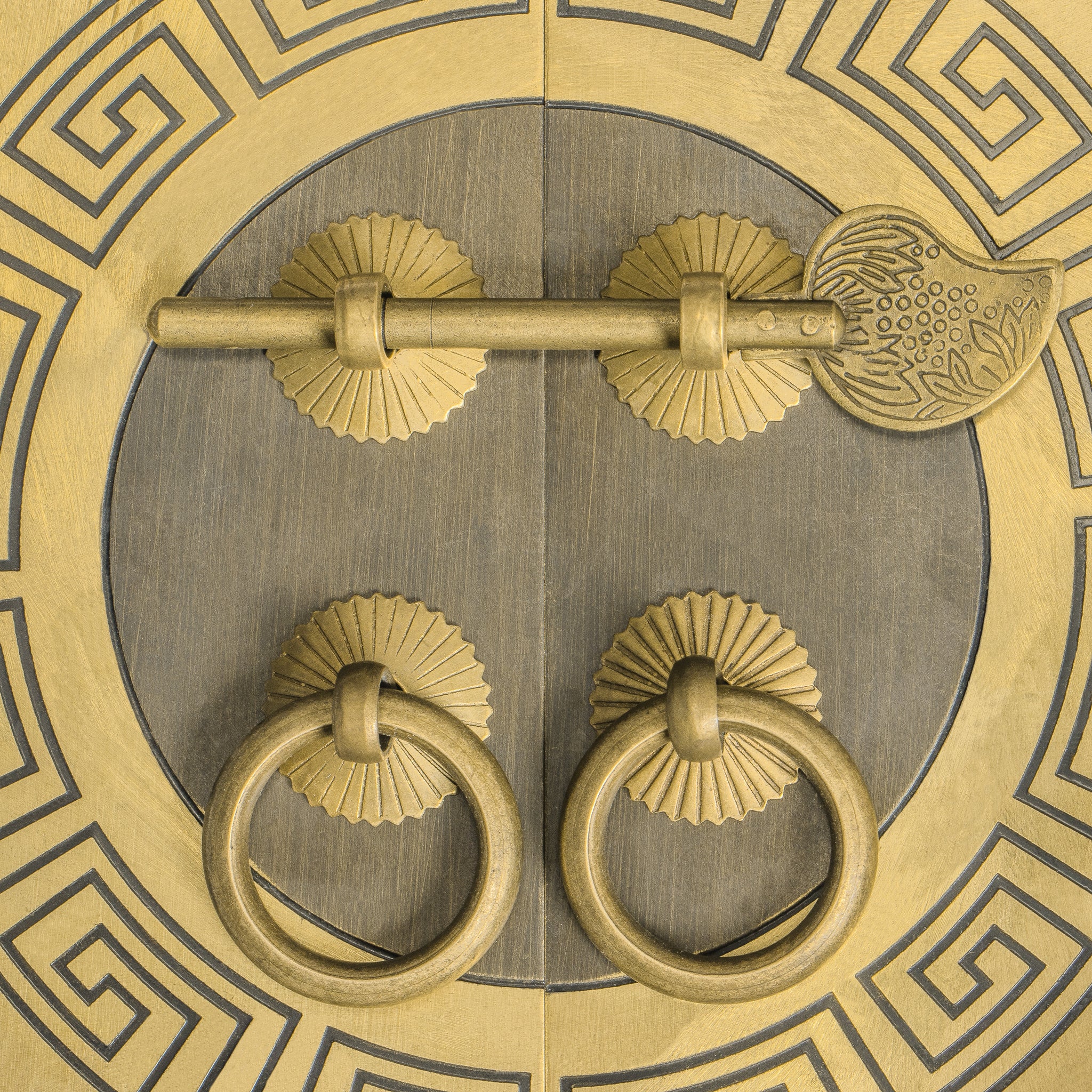 Tibetan Cabinet Faceplate Set - 5.5"-Chinese Brass Hardware