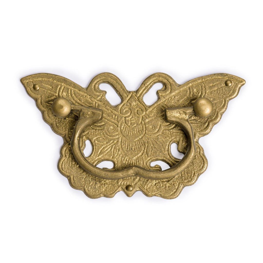 Young Butterfly Pulls 4" - Set of 2-Chinese Brass Hardware