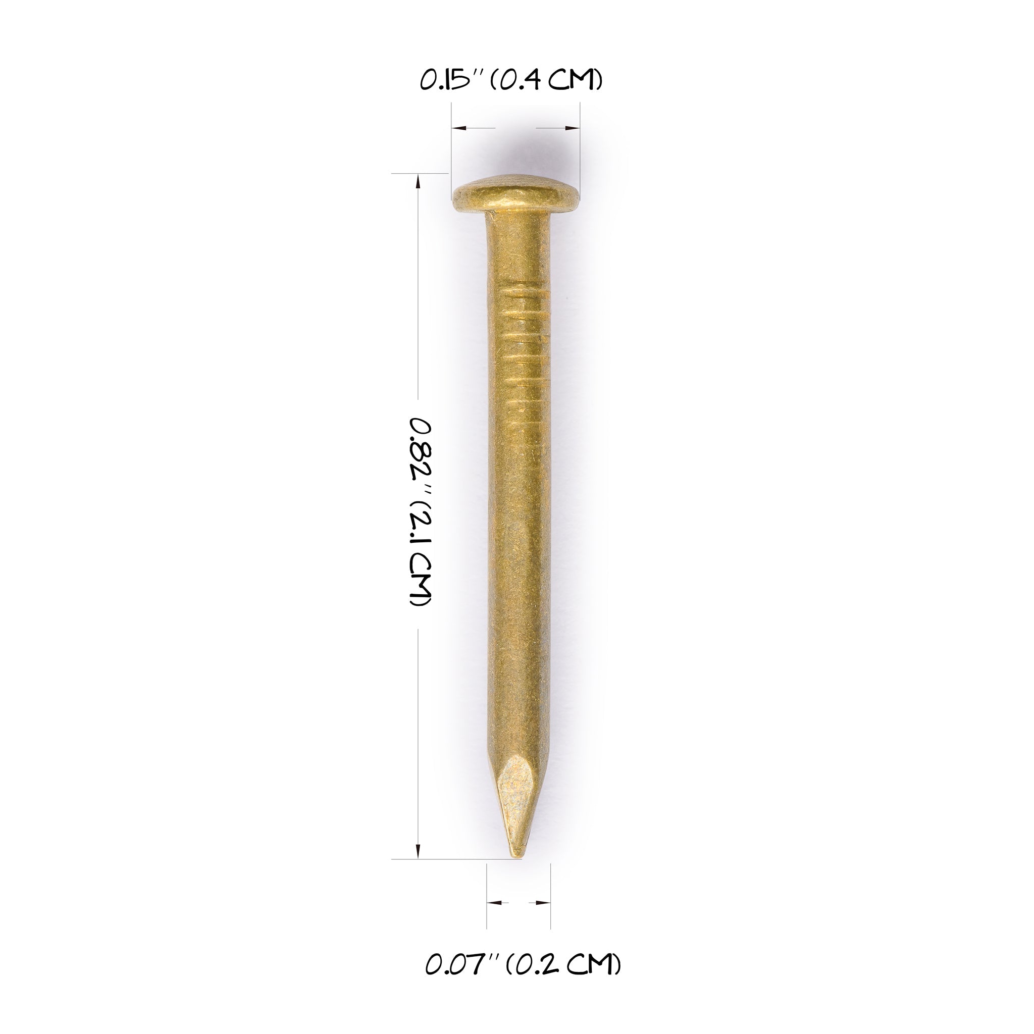 0.8" Pure Brass Nails - Bag of 100-Chinese Brass Hardware