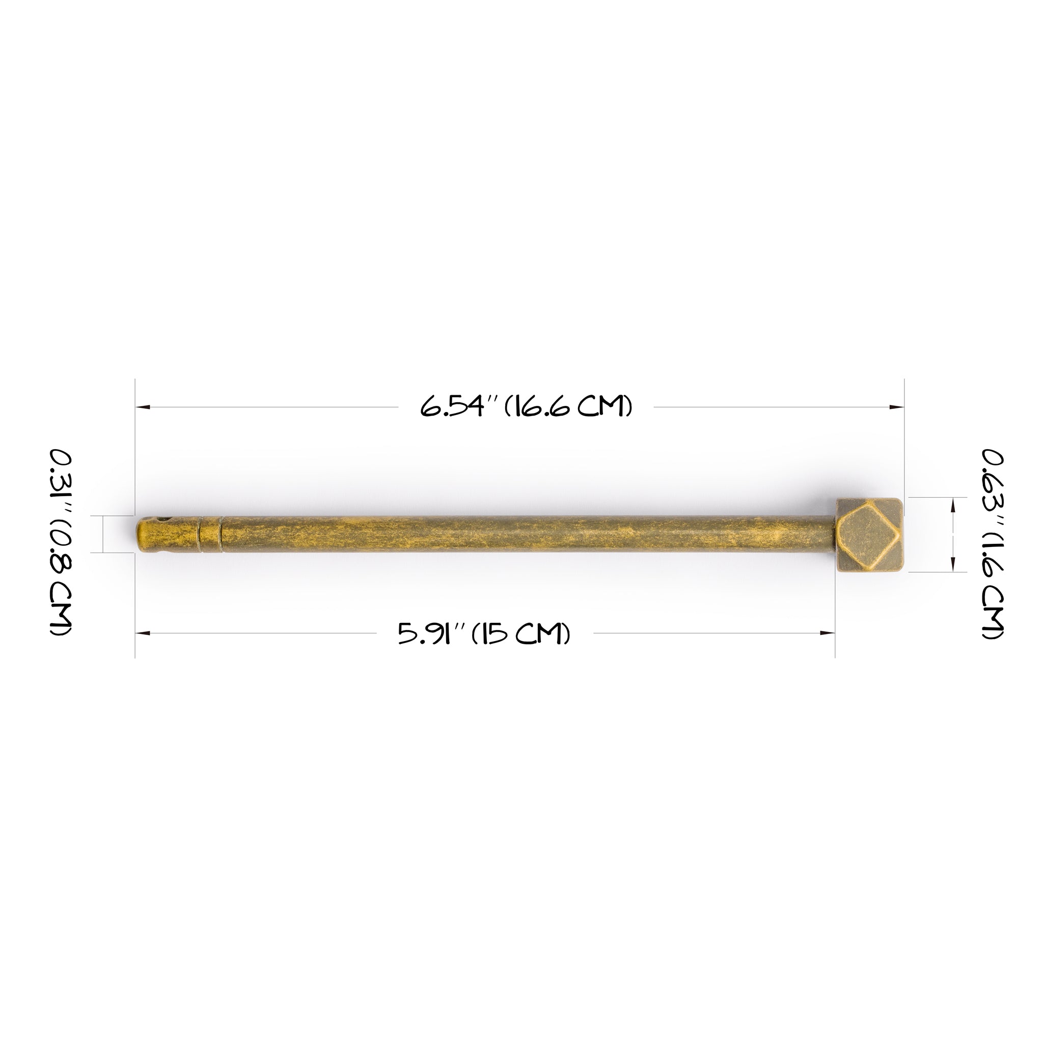 14 Sided Key Pins 6" Set of 2-Chinese Brass Hardware