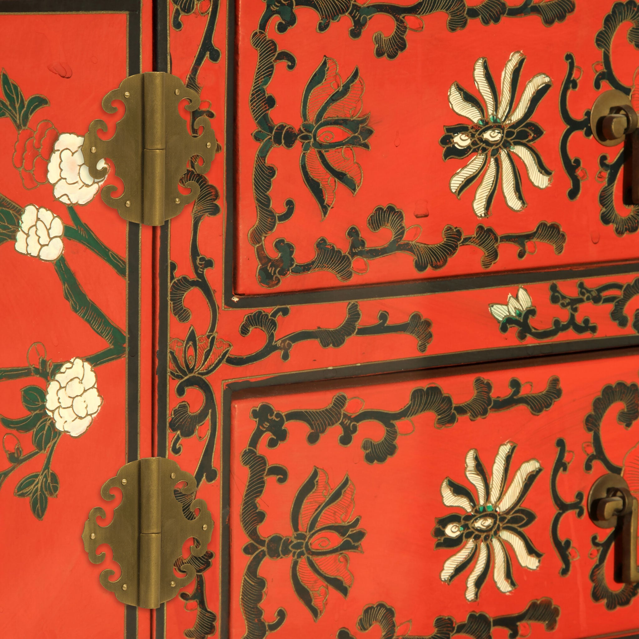 Four Flowers Hinges 3.1" x 3.1" - Set of 2