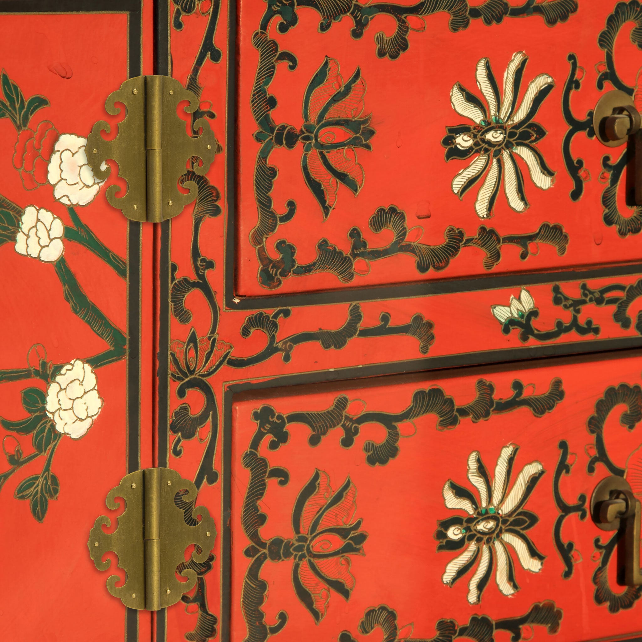 Four Flowers Hinges 4" - Set of 2