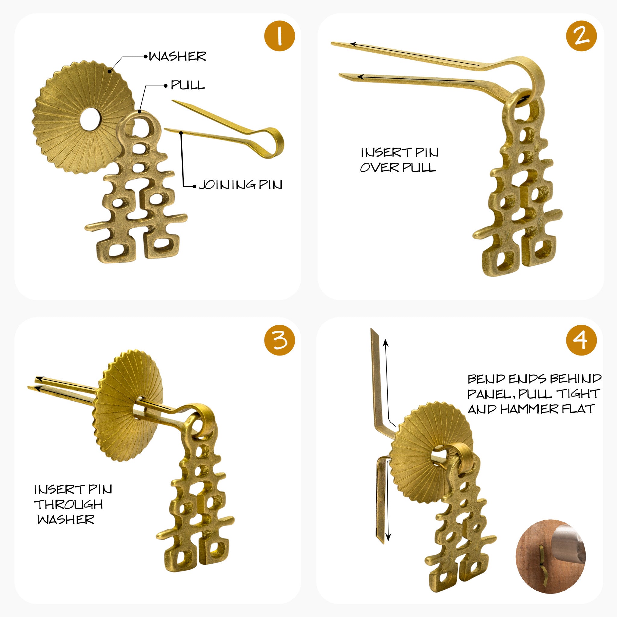 Abundant Happiness Pulls 1.7" - Set of 2
