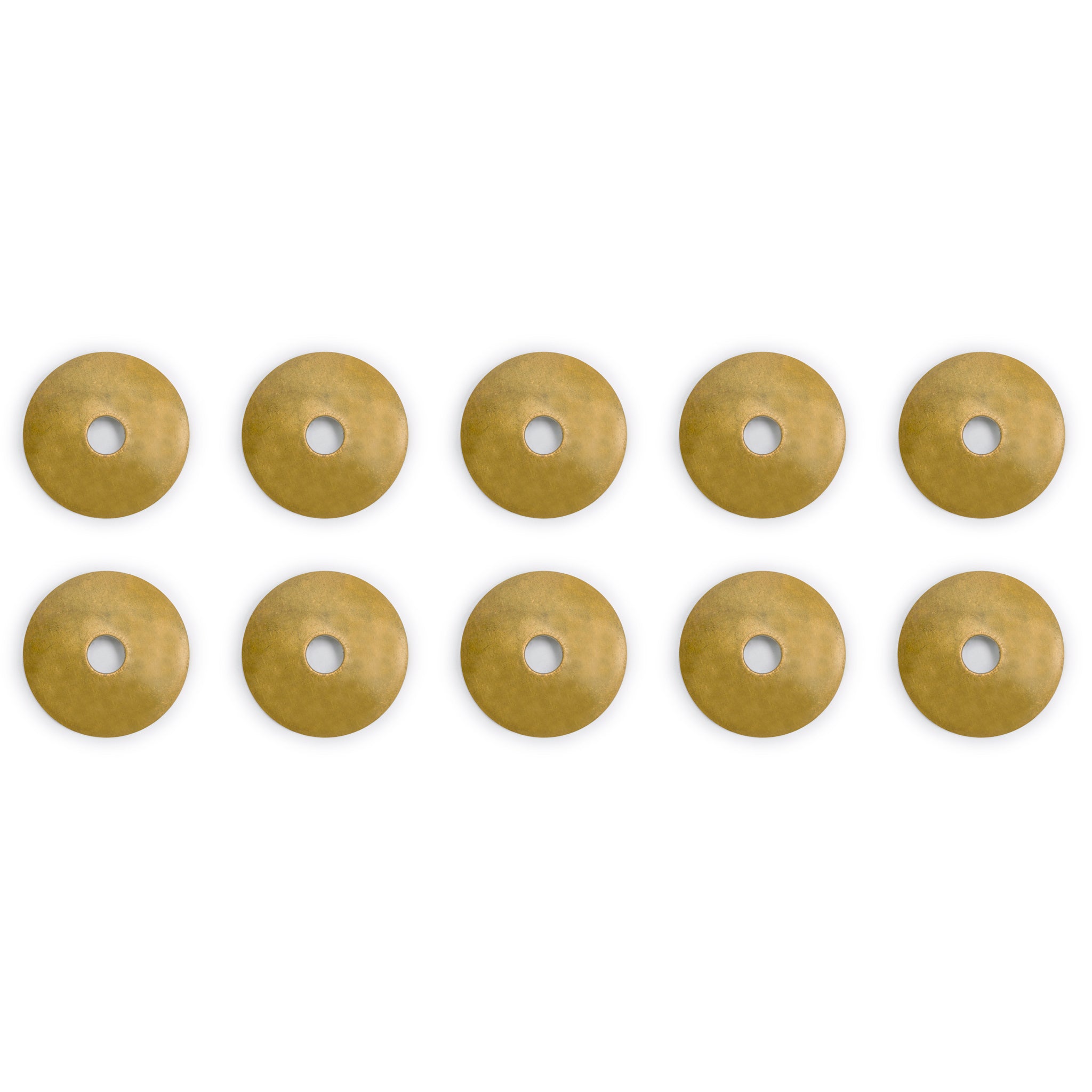 Brass Convex Round Washers 1.2" - Set of 10