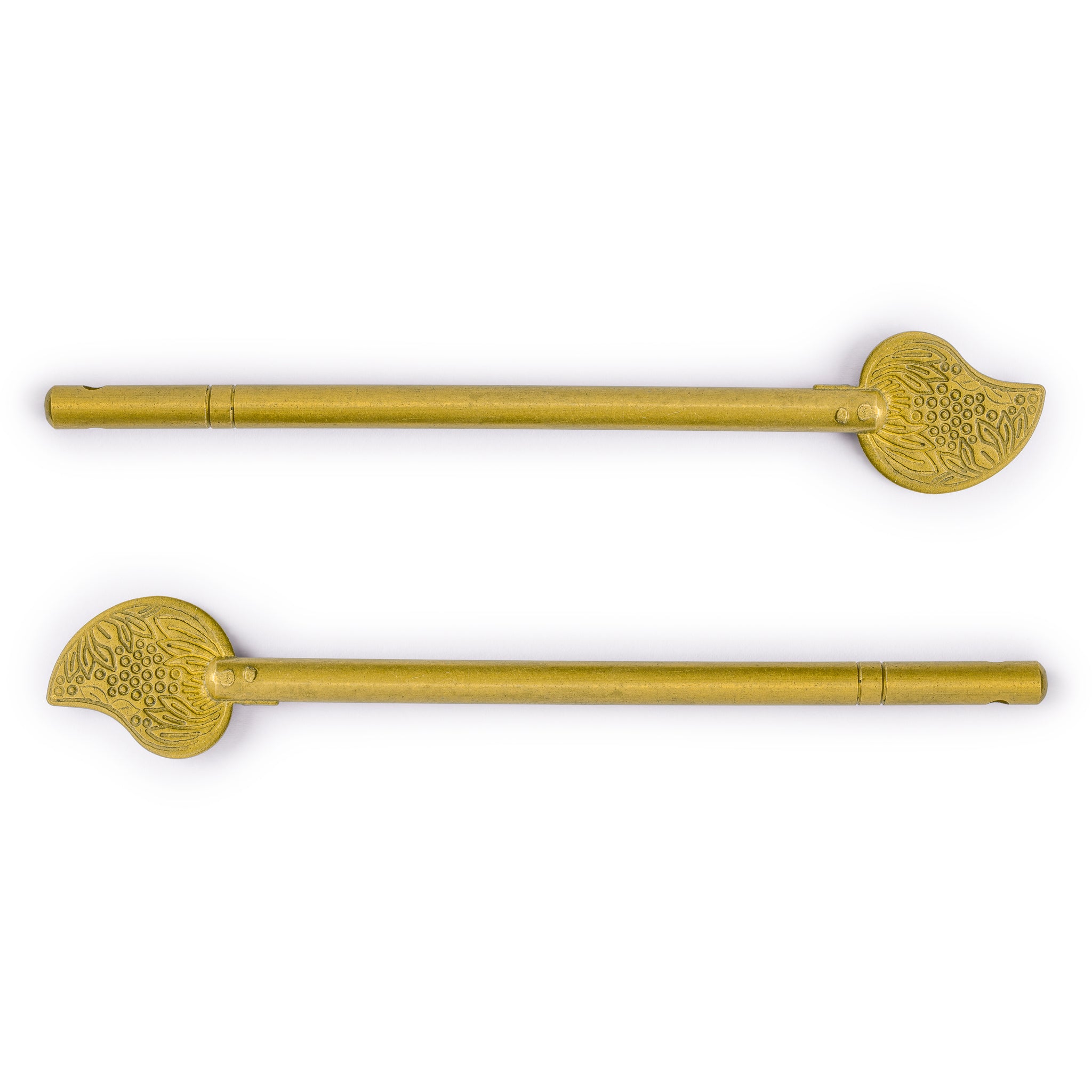 Bird Tail Brass Hardware Key Pins 5.6" - Set of 2