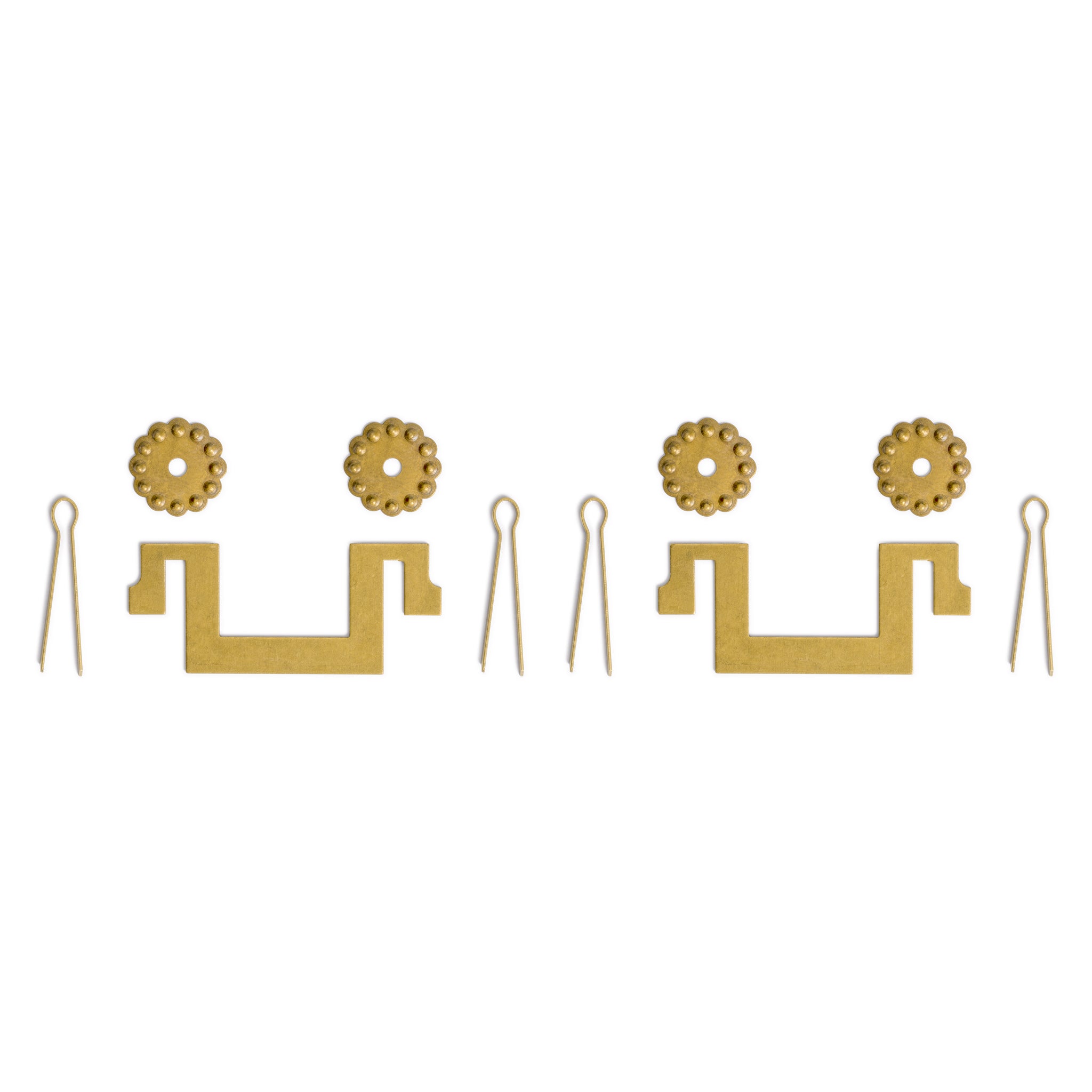 All Square Pulls 4" - Set of 2-Chinese Brass Hardware