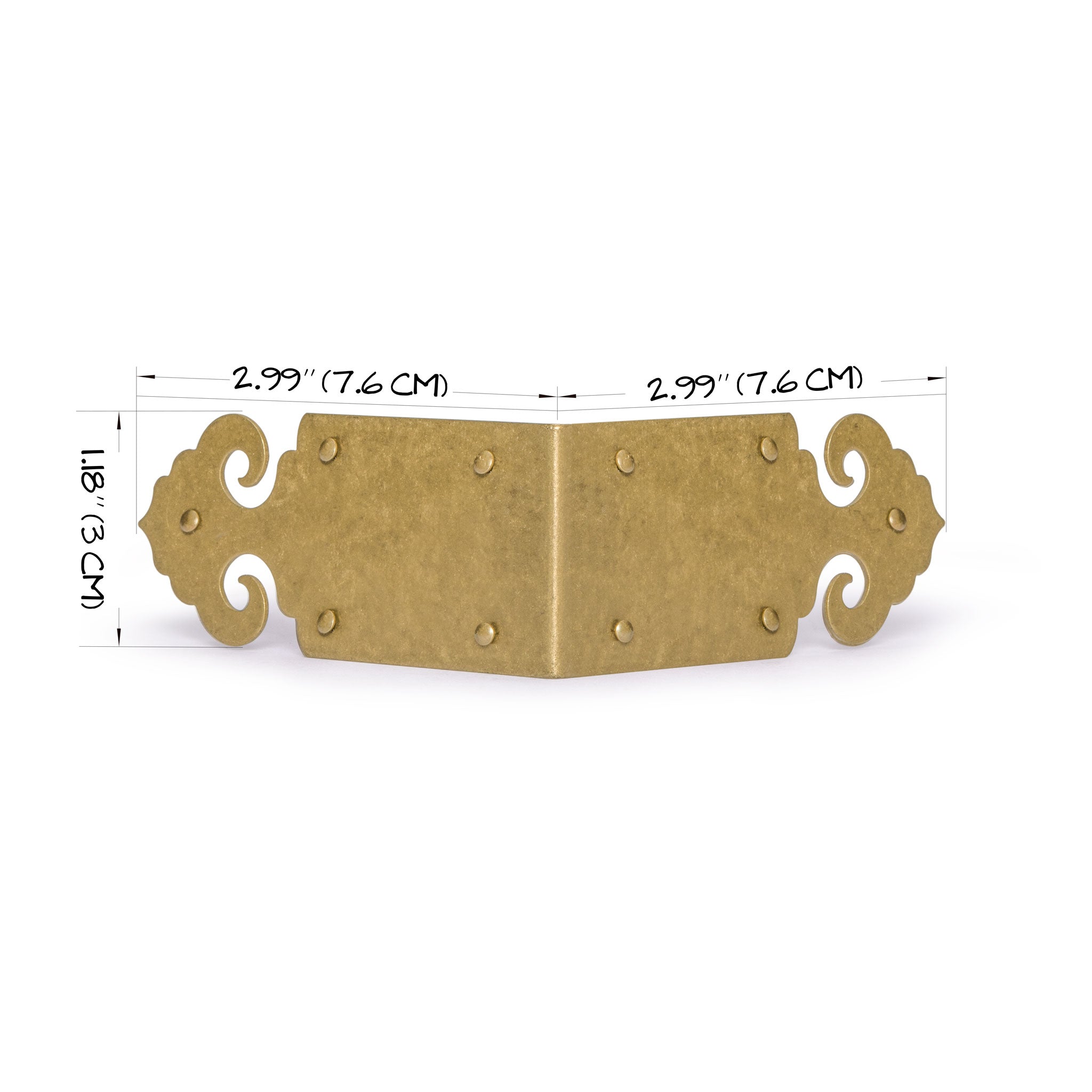Arrowhead Box and Frame Corner 3" - Set of 2-Chinese Brass Hardware