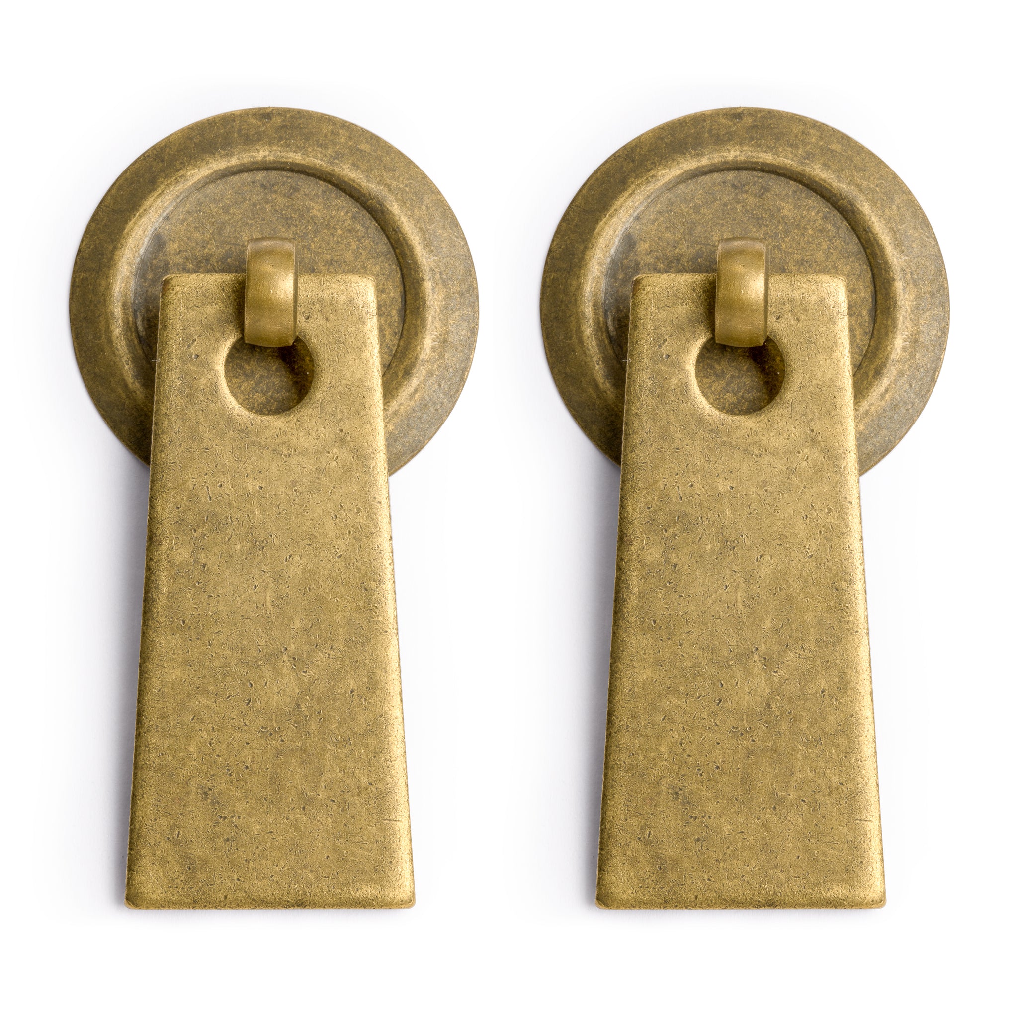 Art Deco Leaf Brass Hardware Pulls 2.7" - Set of 2-Chinese Brass Hardware