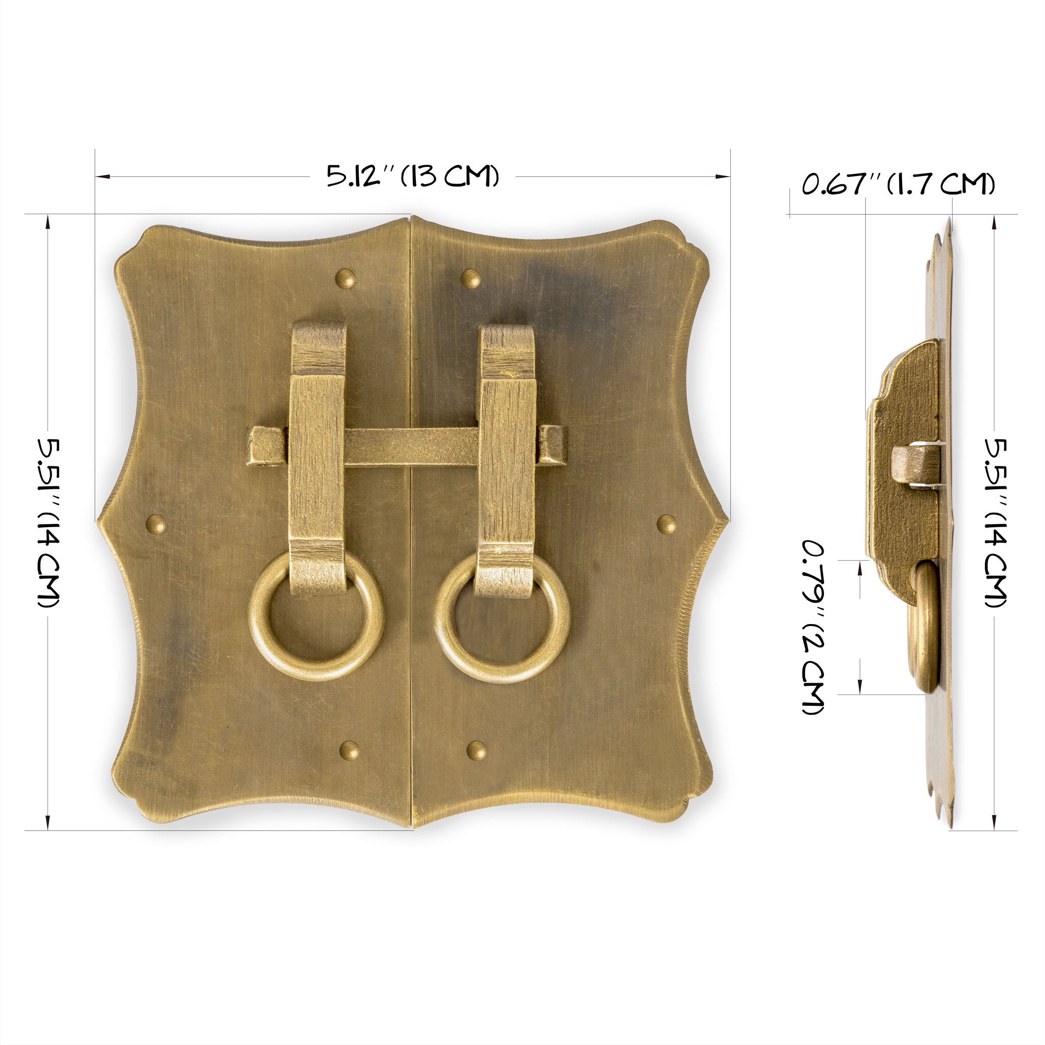 Bamboo Curve Cabinet Face Plate 5" x 5.5"-Chinese Brass Hardware