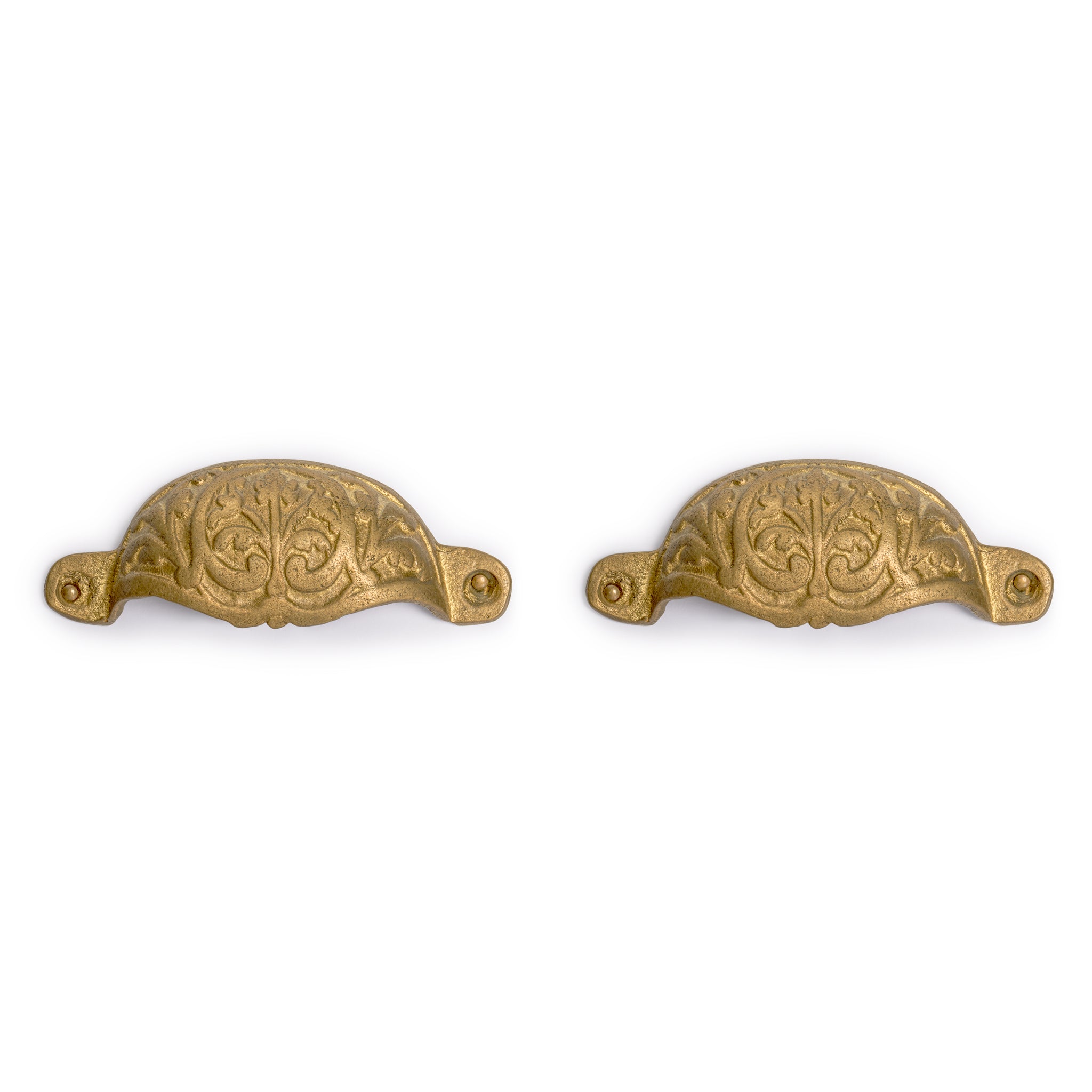 Bamboo Leaf Handle Pulls 3.5" - Set of 2-Chinese Brass Hardware