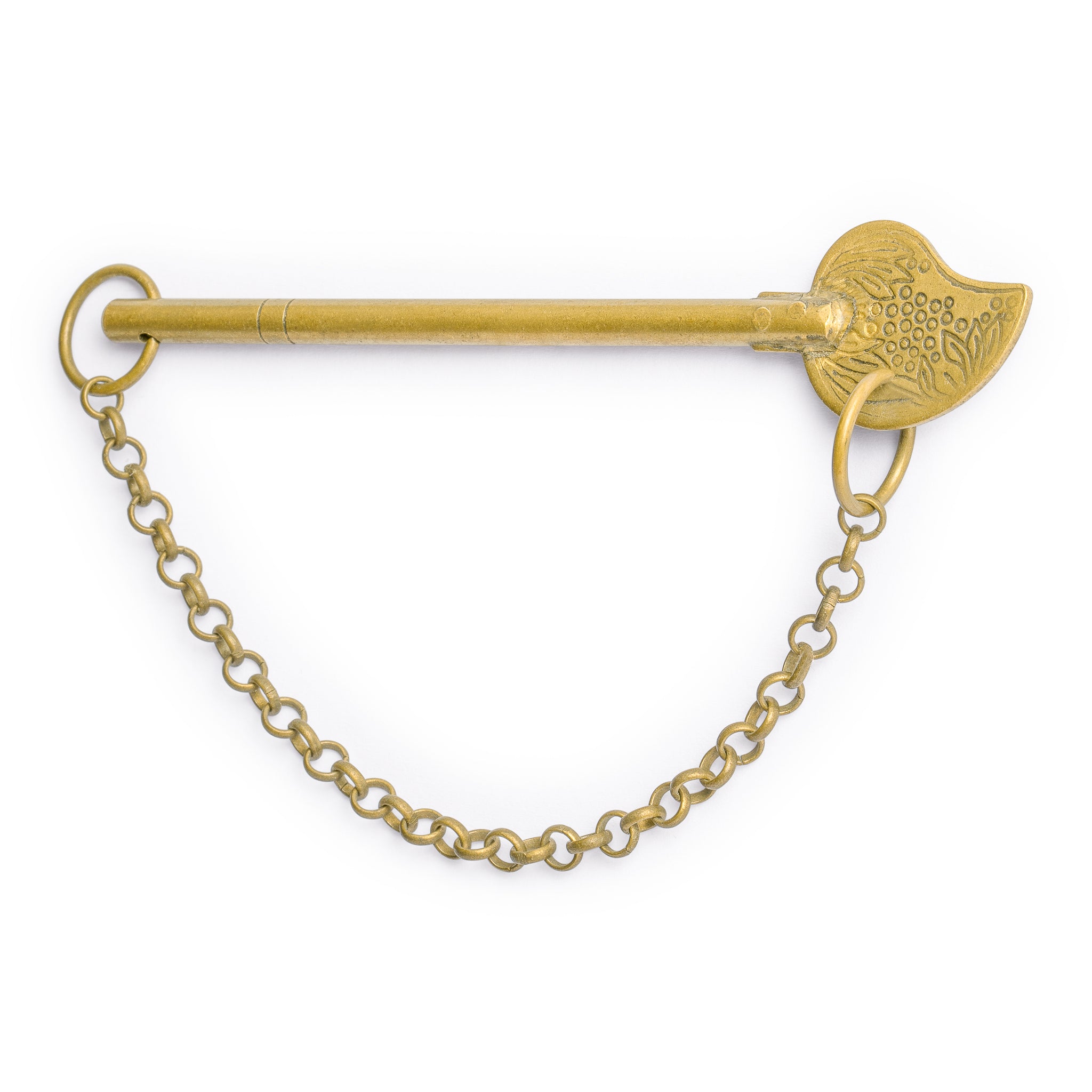 Bird Tail Brass Key Pin Hardware with Chain 3.5"-Chinese Brass Hardware