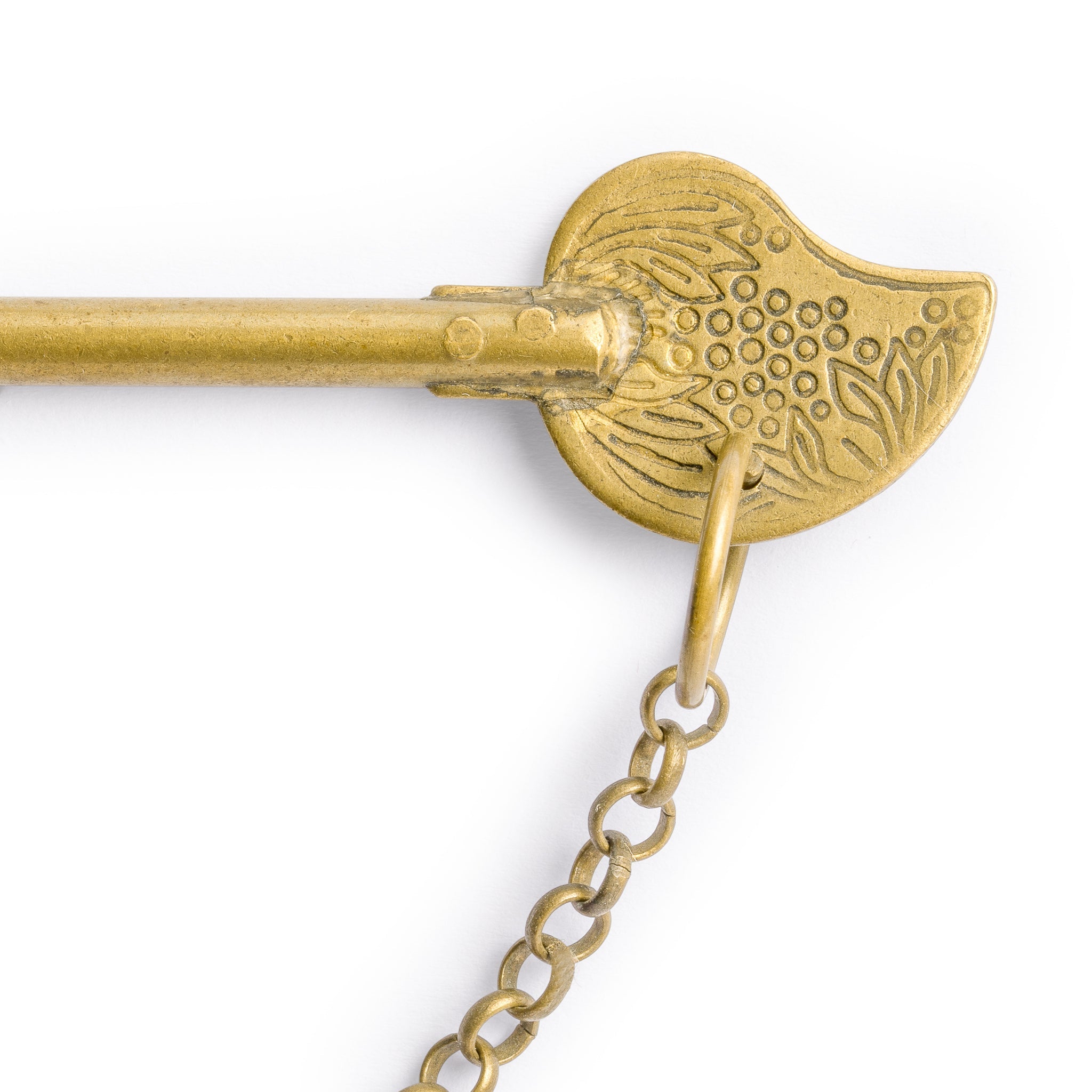 Bird Tail Brass Key Pin Hardware with Chain 3.5"-Chinese Brass Hardware