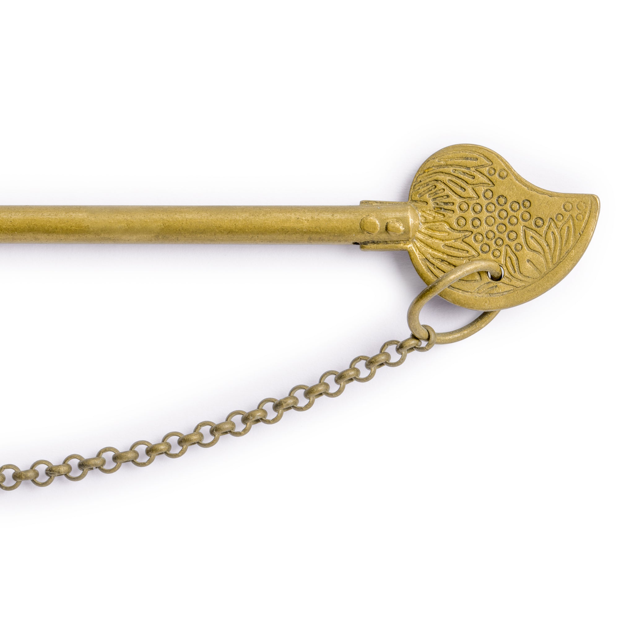 Bird Tail Brass Key with Chain 5.8" - Set of 2-Chinese Brass Hardware